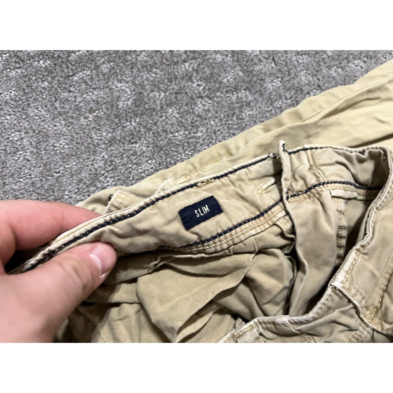 American Eagle Outfitters American Eagle Slim Fit Khaki Pants 30x32 Beige Flat Front Stretch Casual Mens Size US 30 / EU 46 - 7 Thumbnail