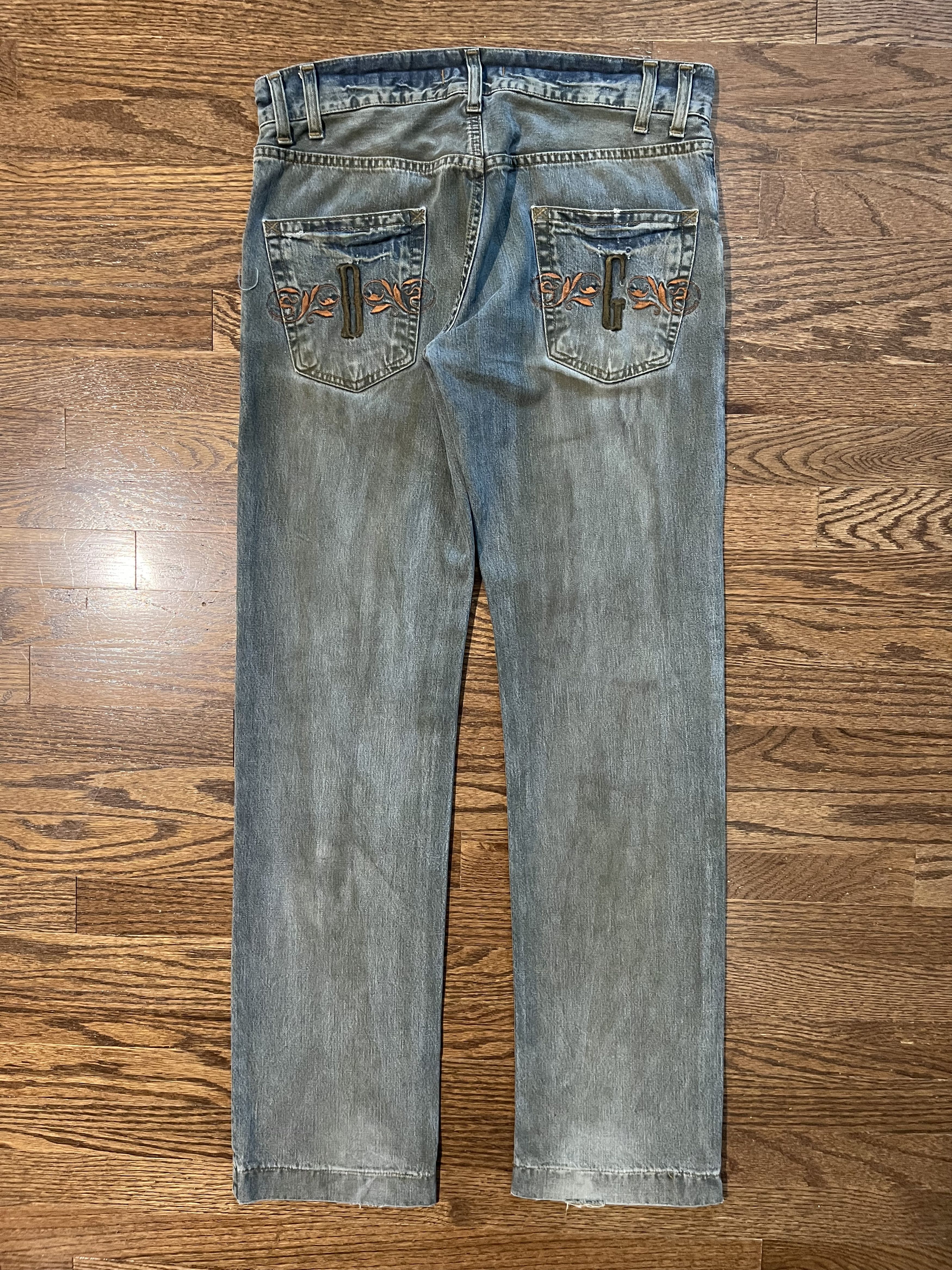 Dolce & Gabbana Dolce & Gabbana Mud Wash Embroidered Jeans Size US 34 / EU 50 - 7 Thumbnail