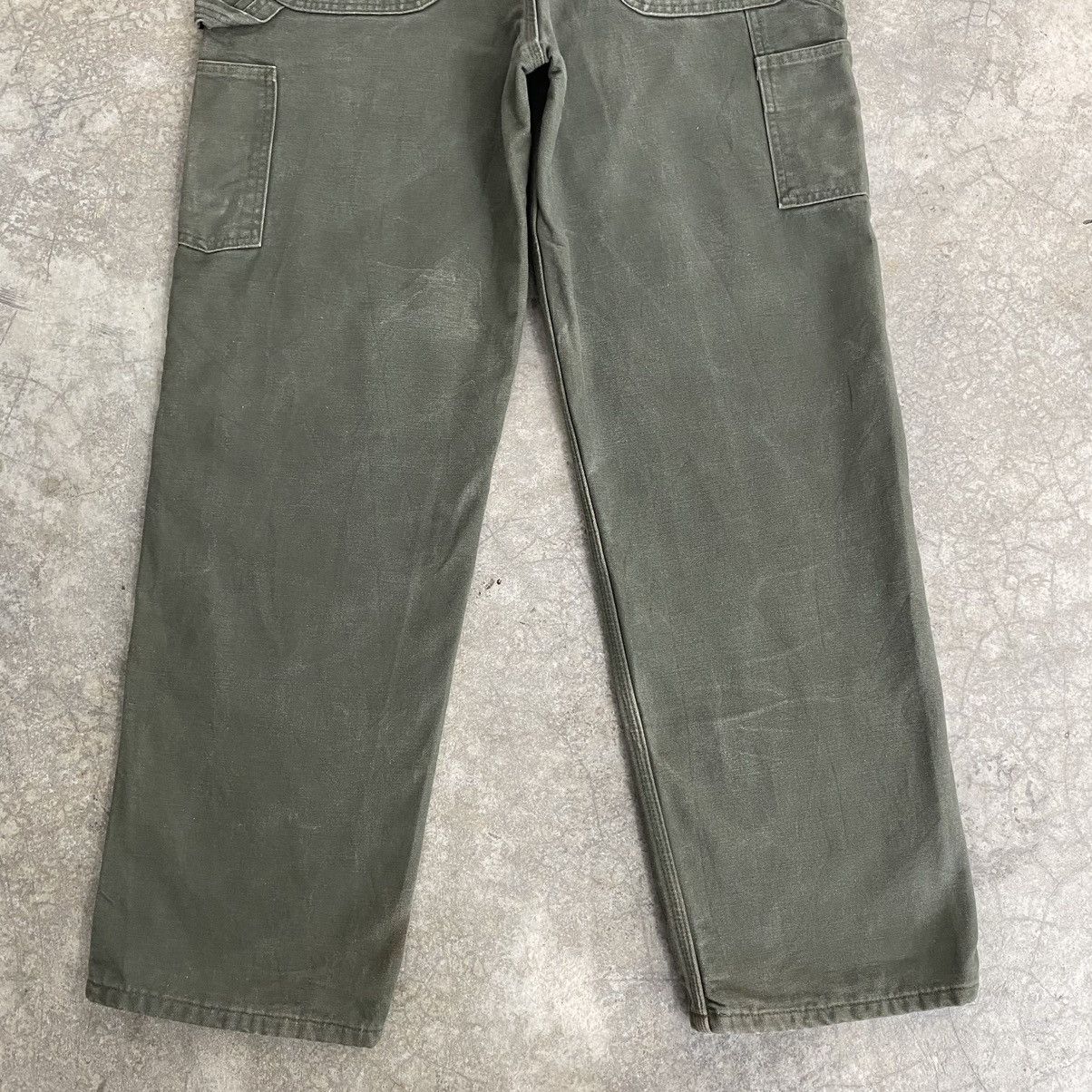 Carhartt VTG Carhartt Blanket Lined Moss Green Carpenter Work Pants Size US 34 / EU 50 - 13 Thumbnail