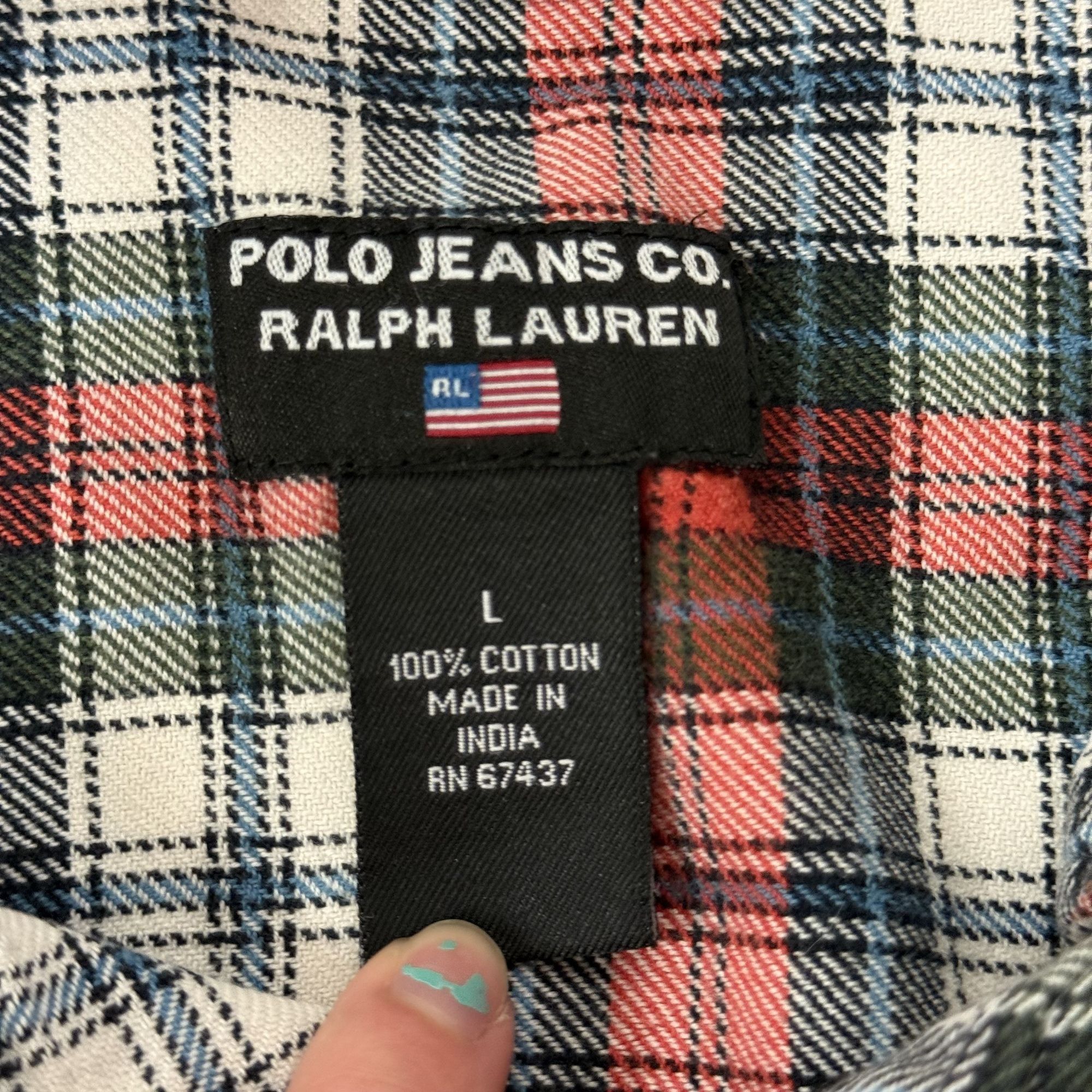 Ralph Lauren 90's Y2K Ralph Lauren Red Blue Shadow Plaid POLO Size US L / EU 52-54 / 3 - 5 Thumbnail