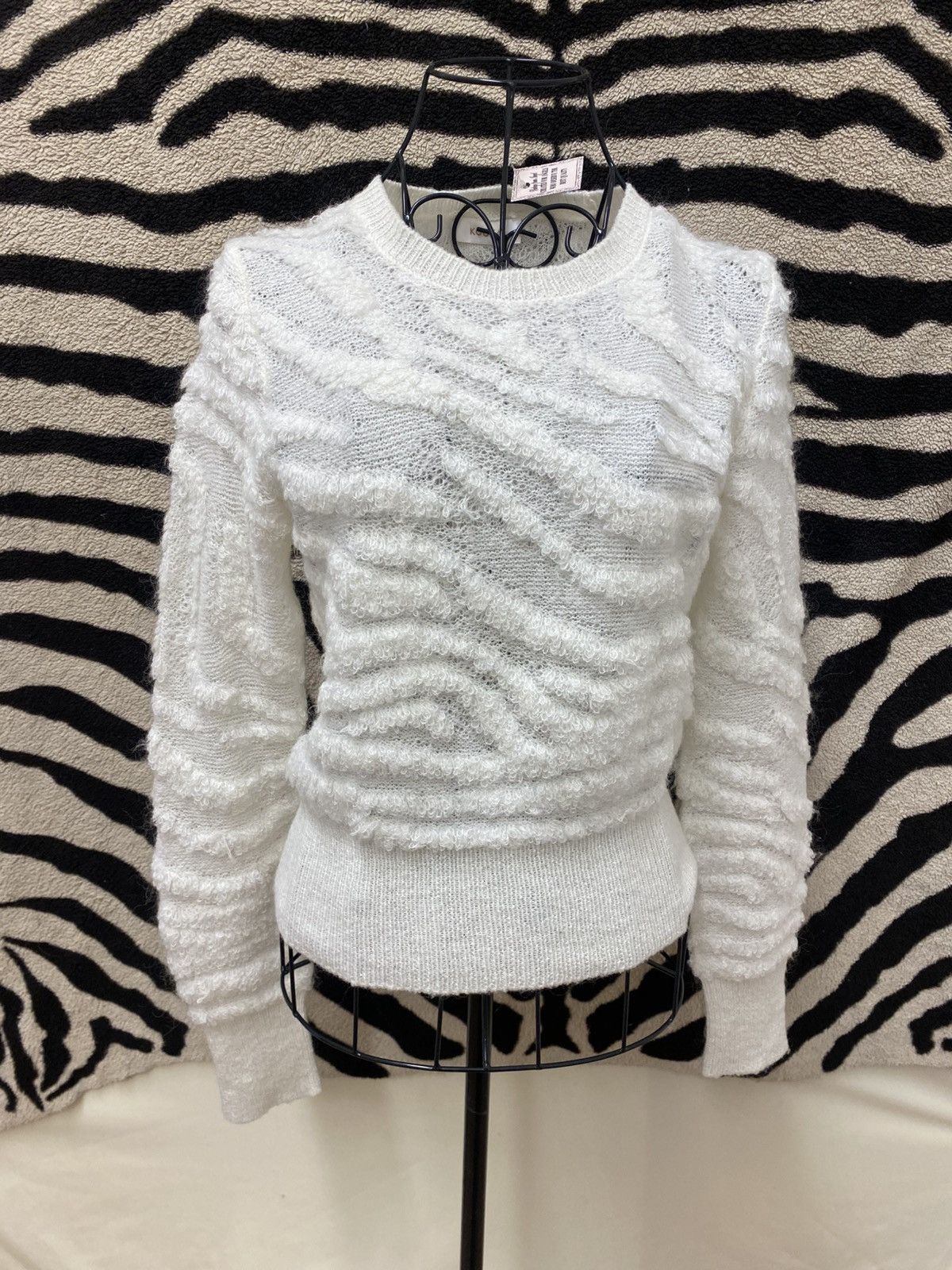 Vintage Light white soft cotton sweater Size S / US 4 / IT 40 - 1 Thumbnail
