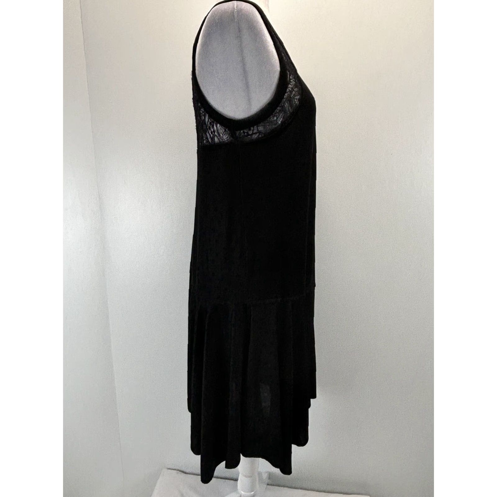 Free People Free People Women XS Black Sleeveless Swing Dress Acetate Lace Bohemian Gothic Grunge Whimsigoth Size XS / US 0-2 / IT 36-38 - 4 Thumbnail