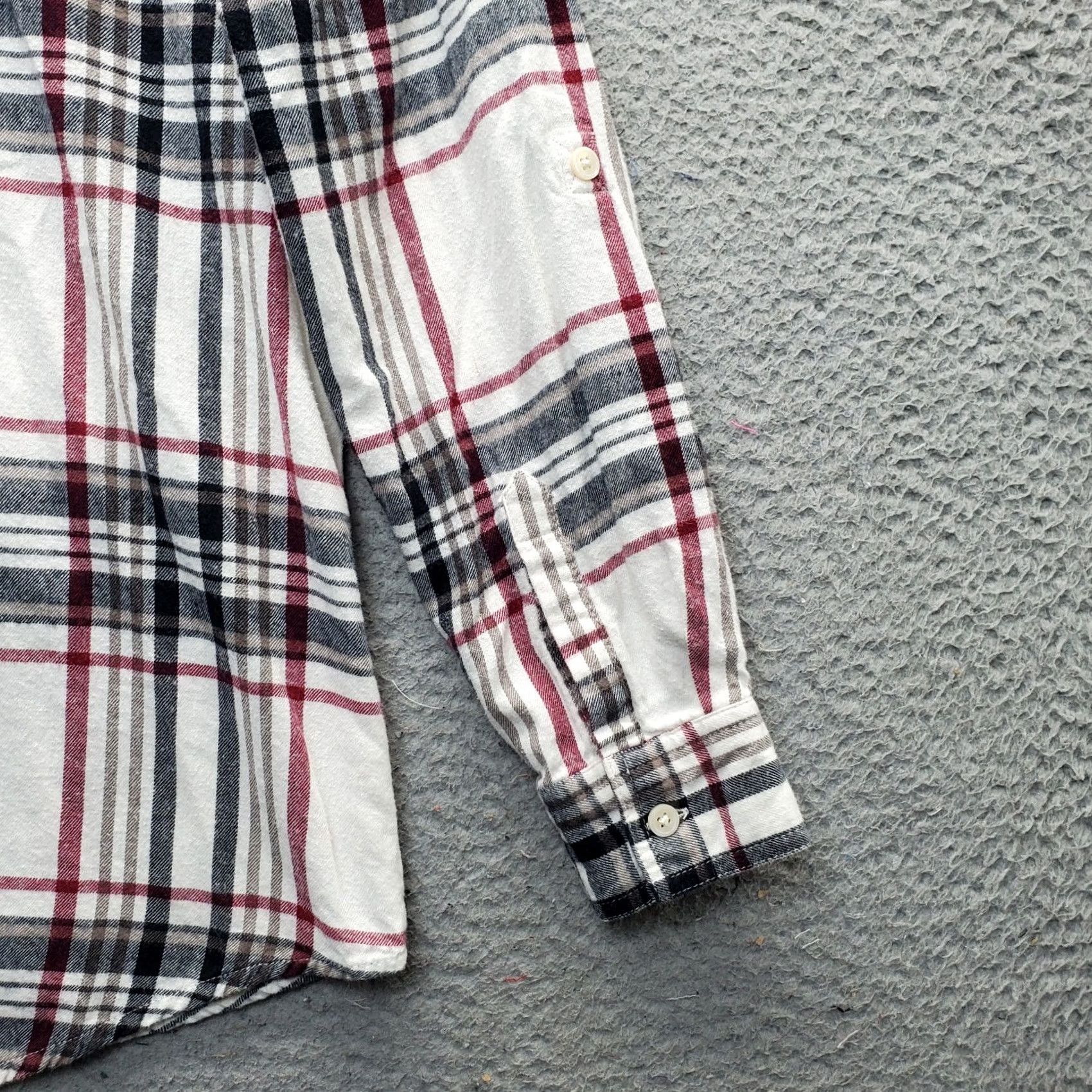 Style & Co Style & Co Shirt Women PM Multicolor Plaid Flannel Roll Tab Sleeve Collared Button Up Size M / US 6-8 / IT 42-44 - 6 Thumbnail