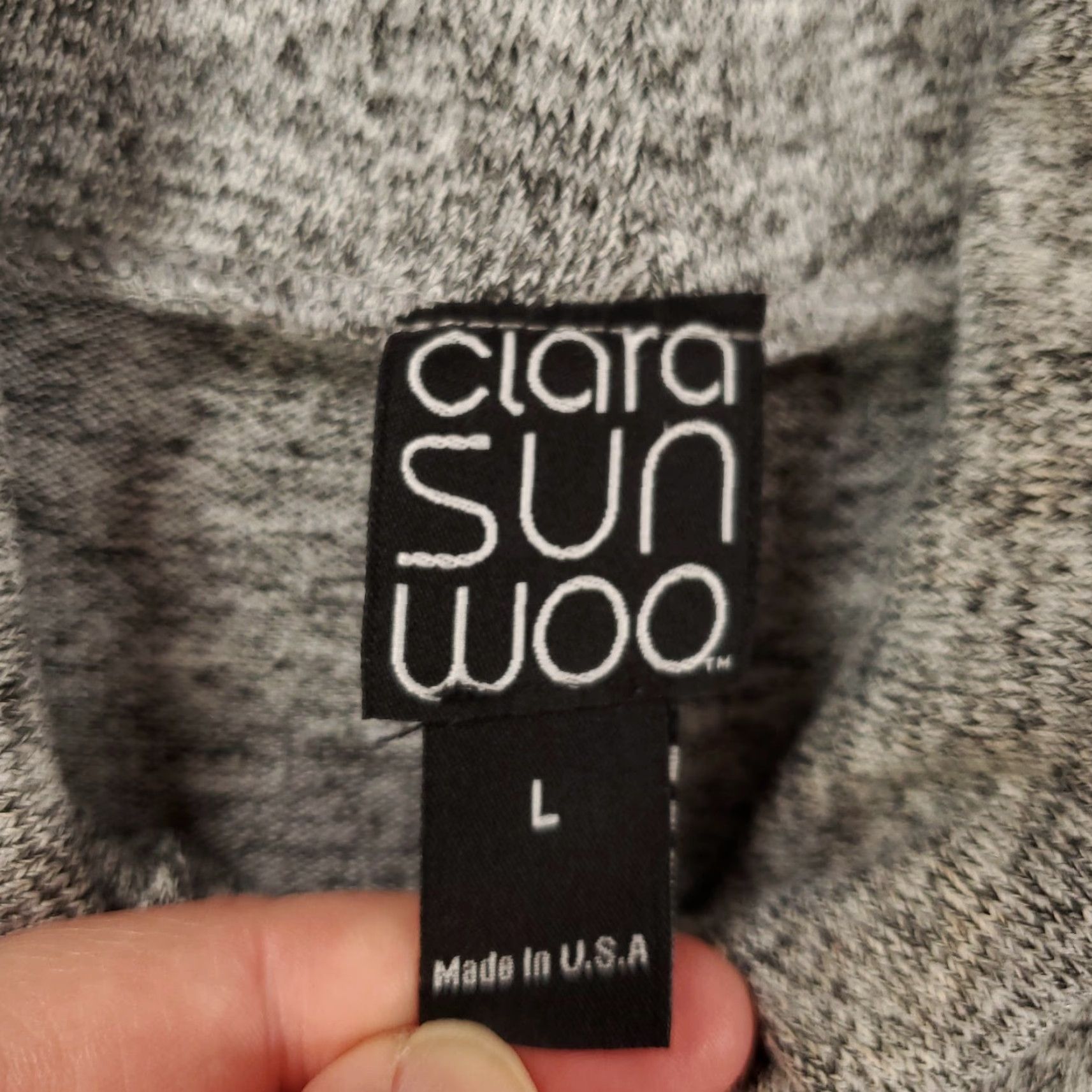 Vintage Clara Sun Woo Cold Shoulder Top Womens L Gray Heathered Cowl Turtleneck Blouse Pullover Casual Sleeve Knit Tunic - 100% from original words Size L / US 10 / IT 46 - 5 Thumbnail