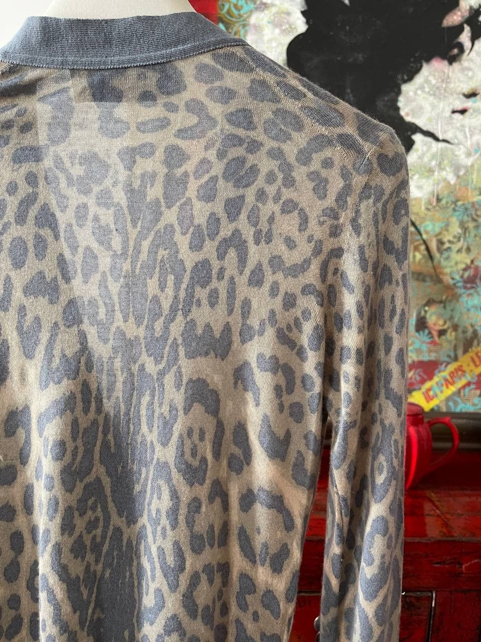 Yves Saint Laurent Yves Saint Laurent Leopard Cashmere Cardigan Size S / US 4 / IT 40 - 4 Thumbnail
