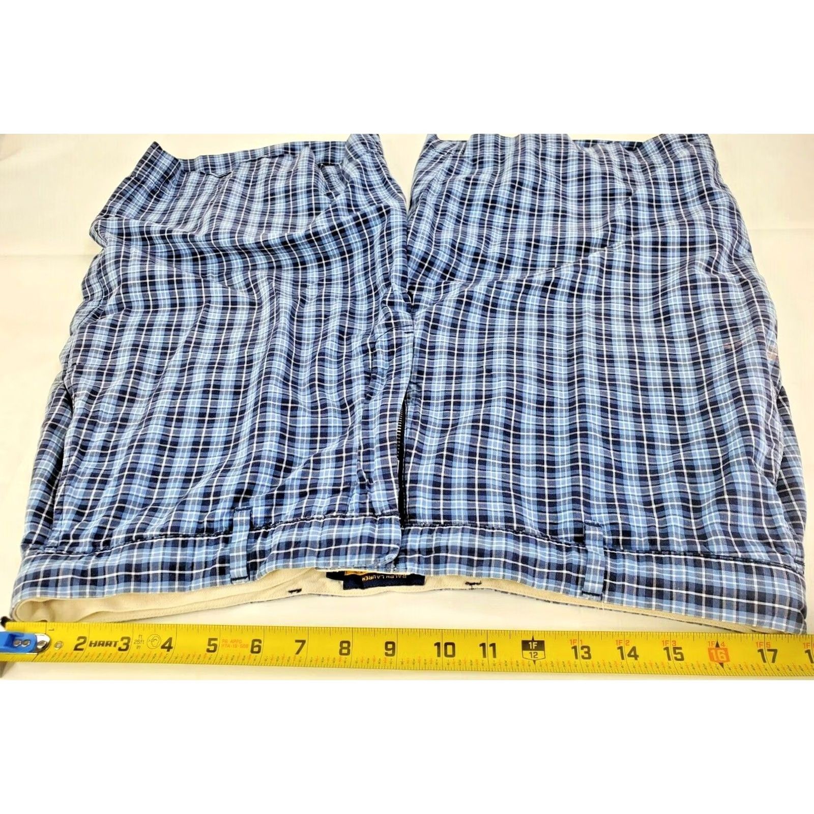 Polo Ralph Lauren Polo Ralph Lauren Blue Check Plaid Shorts Men 36 Bermuda Inseam 9" Rugby Tailored Pocketed Belt Loops Belted Cotton Size US M / EU 48-50 / 2 - 7 Thumbnail