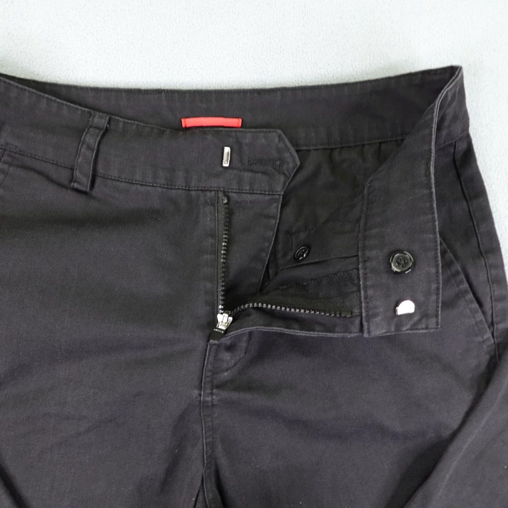 Vintage Tesla Pants Mens 30x32 Black Chino Utility Work Pants Mens Black Cotton Polyester Logo 90s Cars Theme Regular Straight Inseam 31in Jeans Style Chino Size US 31 - 5 Thumbnail