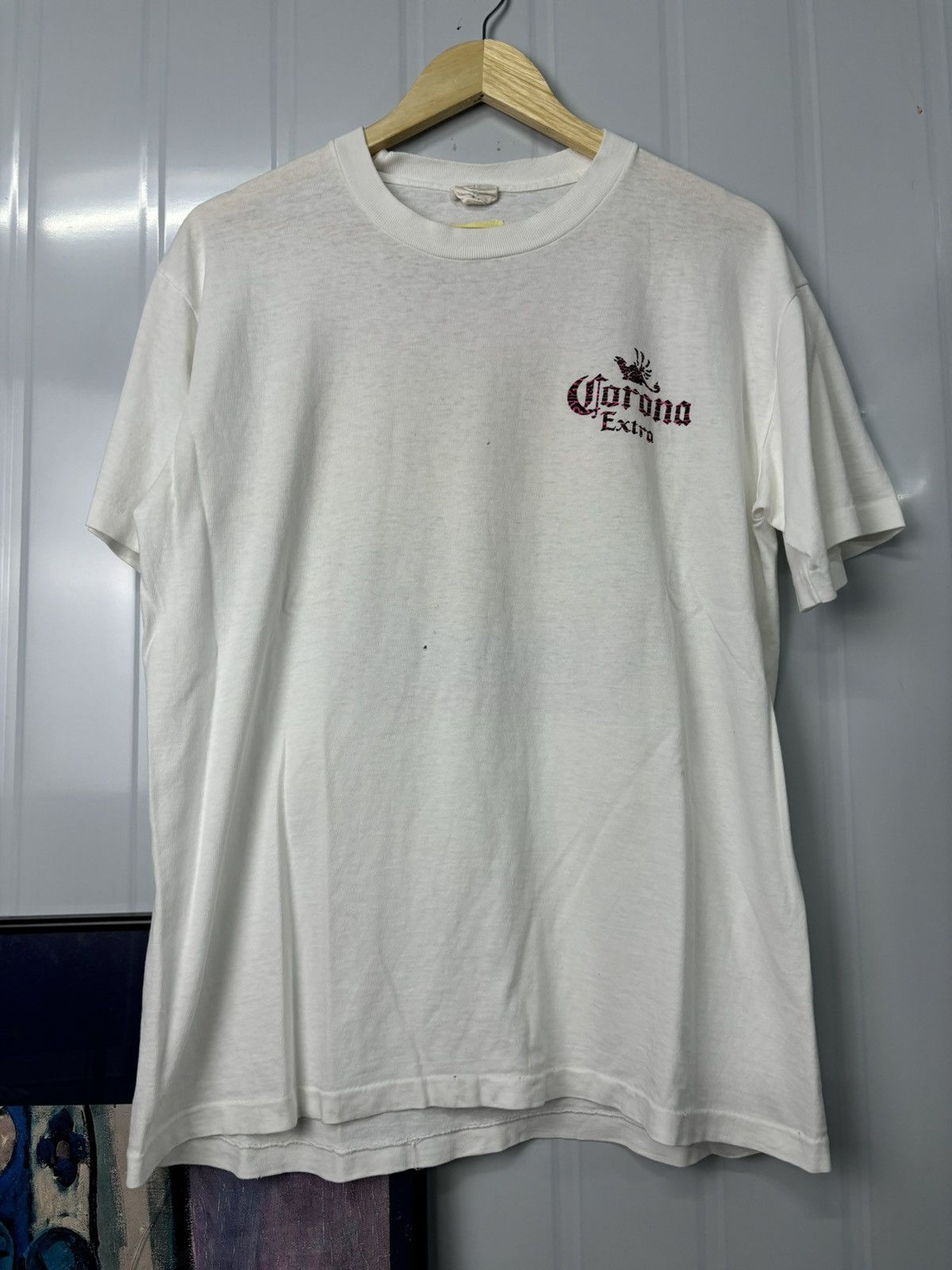 Budweiser × Vintage RARE! Vintage 90’s Promo Corona Extra Art Size US L / EU 52-54 / 3 - 5 Thumbnail