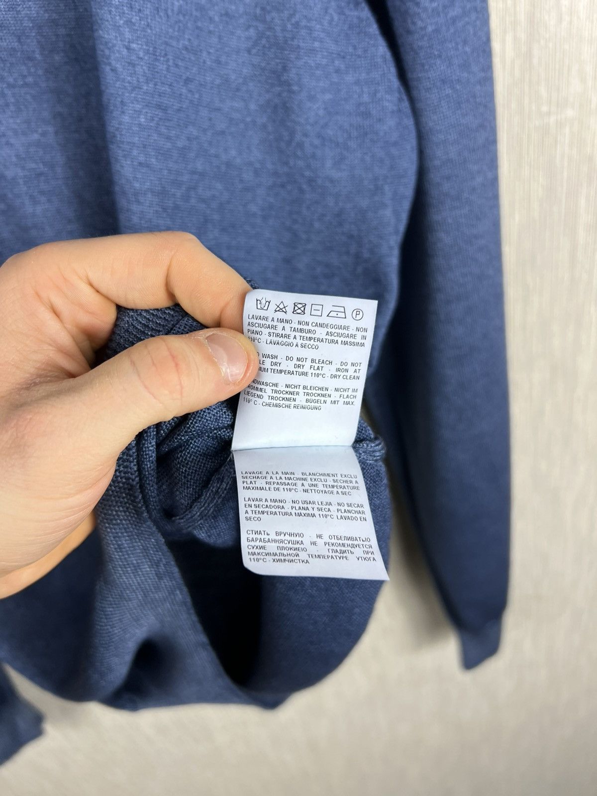 Gran Sasso Gran Sasso virgin wool merino quarter half zip sweater navy Size US L / EU 52-54 / 3 - 16 Thumbnail