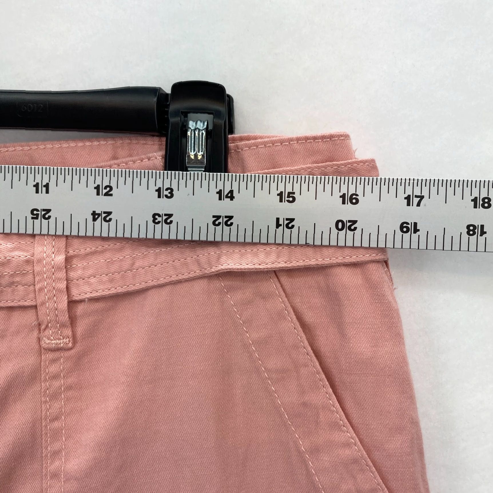 Vintage Seven7 Pants Women's 10 Wide Leg Cropped Pink Belted Patch Pockets Casual NWT Size 32" / US 10 / IT 46 - 4 Thumbnail