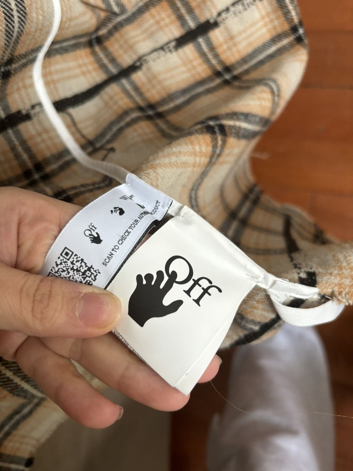 Off-White Off-White Main Check Shacket - Beige Black Size US L / EU 52-54 / 3 - 4 Thumbnail