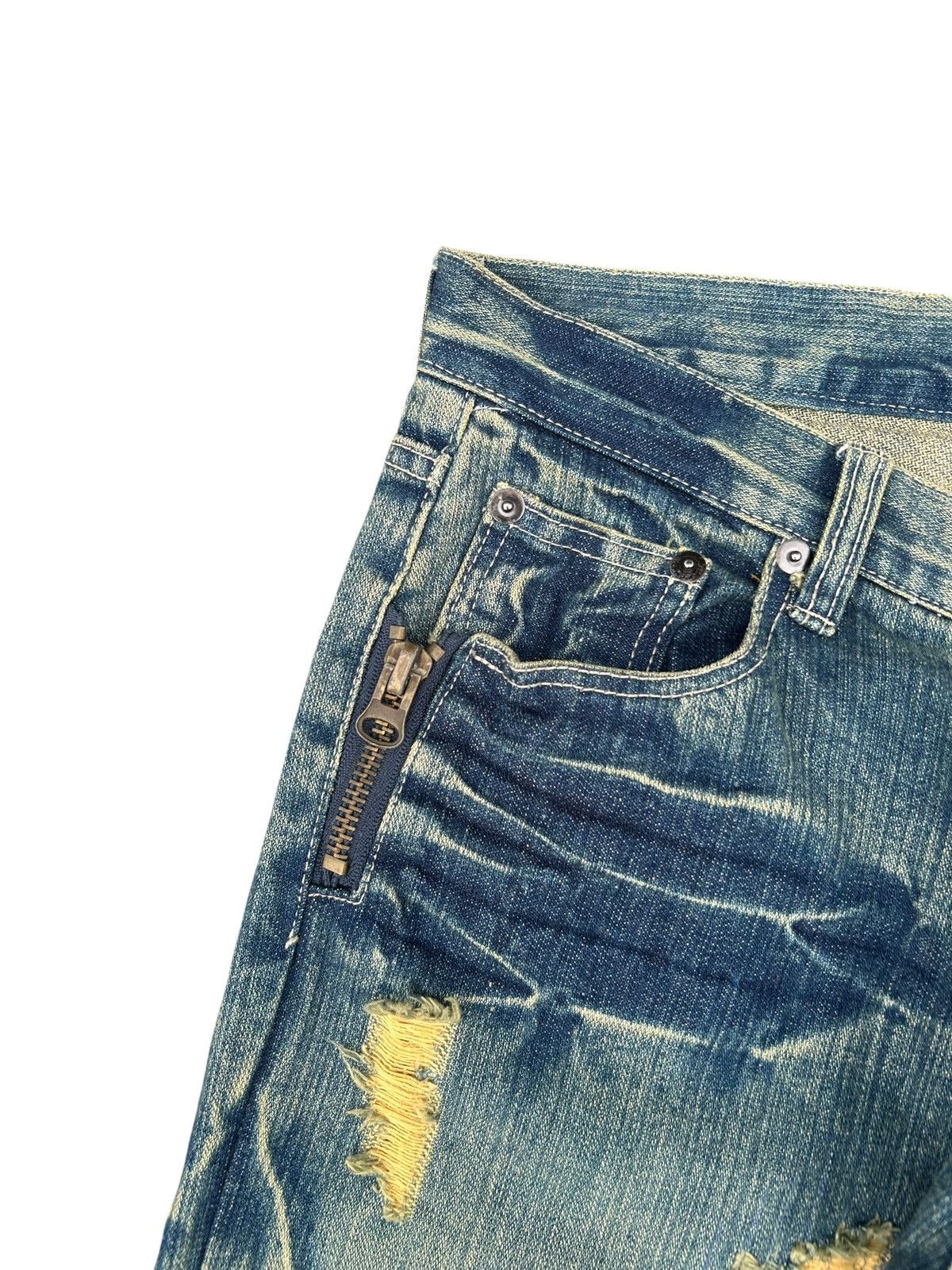 Kapital Japanese Brand limited Punk Bondage Distressed Denim Jeans Size US 32 / EU 48 - 9 Thumbnail