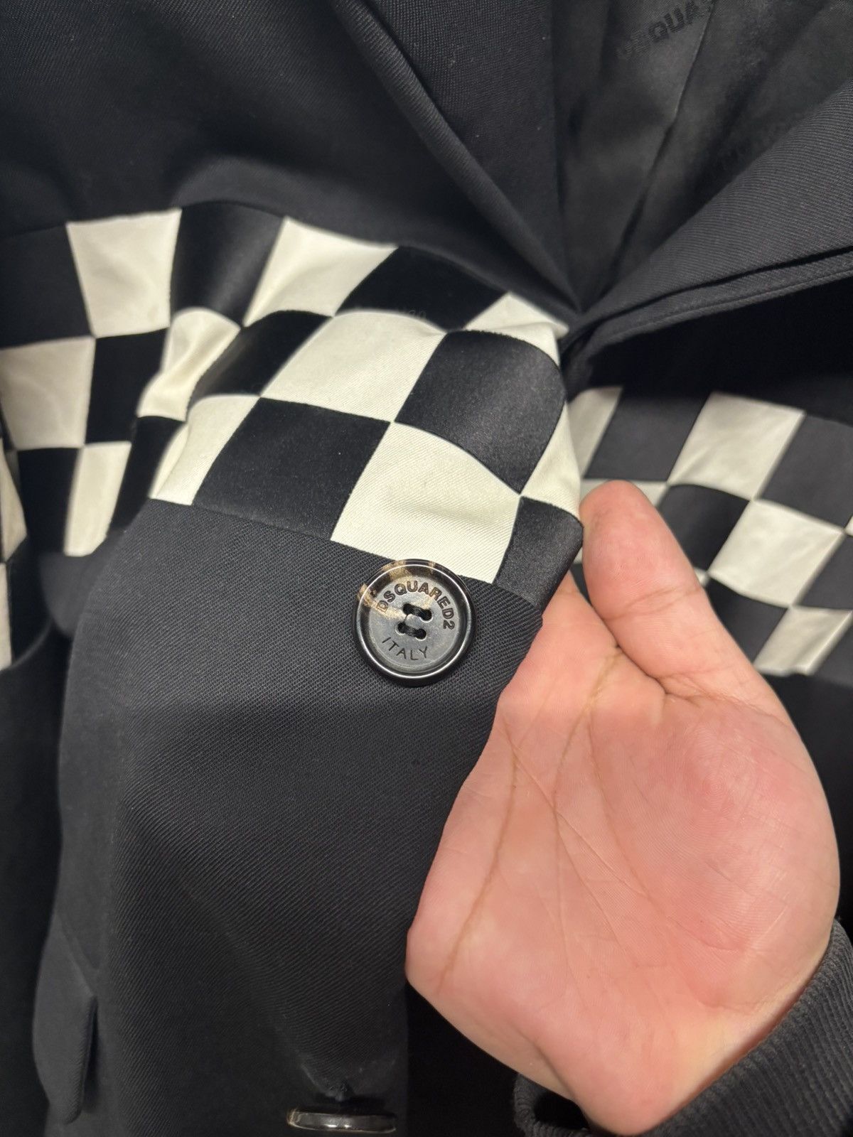 Dsquared2 DSQUARED2 Checkered Black Car Coat Size US L / EU 52-54 / 3 - 5 Thumbnail