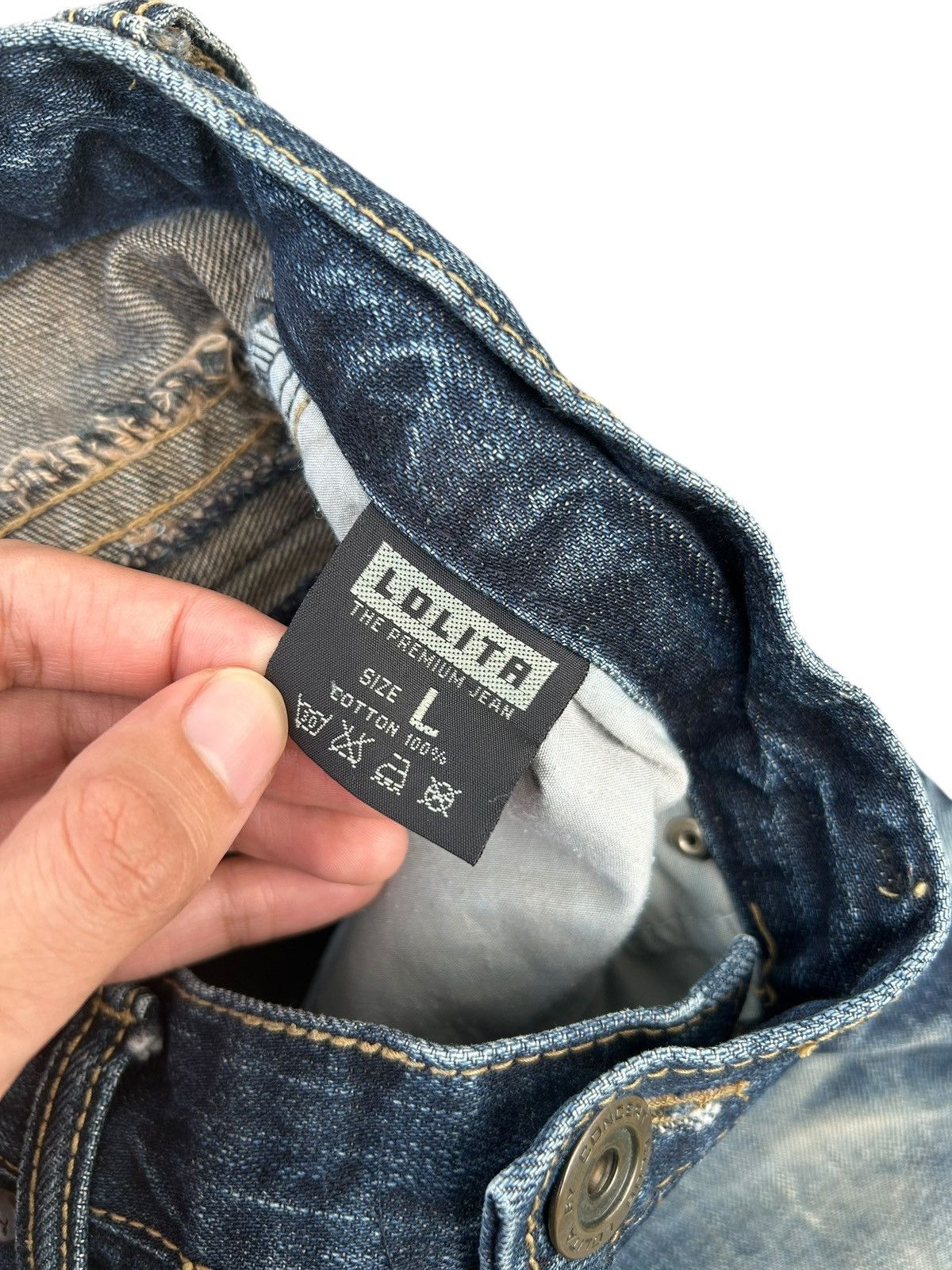 Kapital FLARE YOSHITOMO NARA LOLITA Vintage Distressed Denim Jeans Size US 34 / EU 50 - 11 Thumbnail
