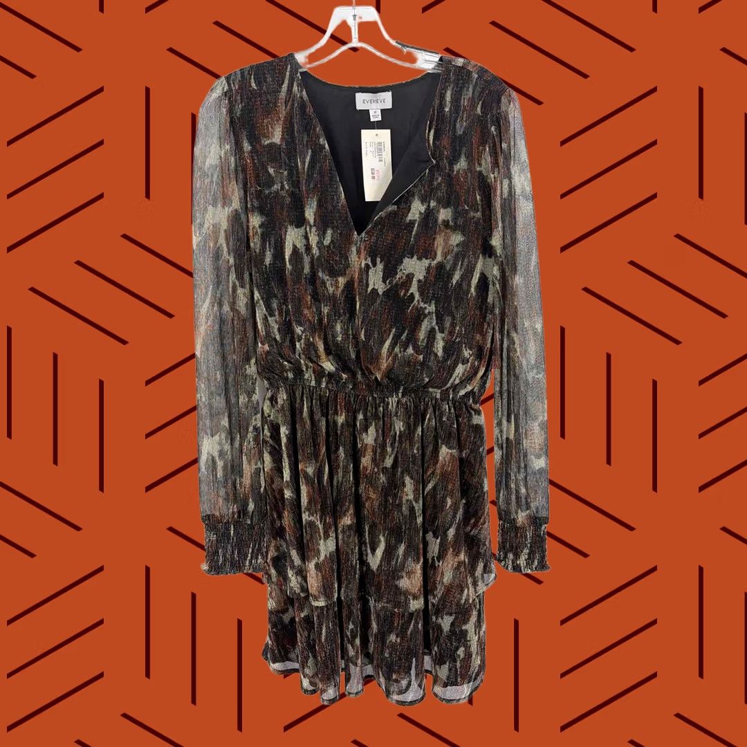 Vintage Pre-Owned Evereve Brown Knee Length Long Sleeve Dress Medium Size M / US 6-8 / IT 42-44 - 1 Thumbnail