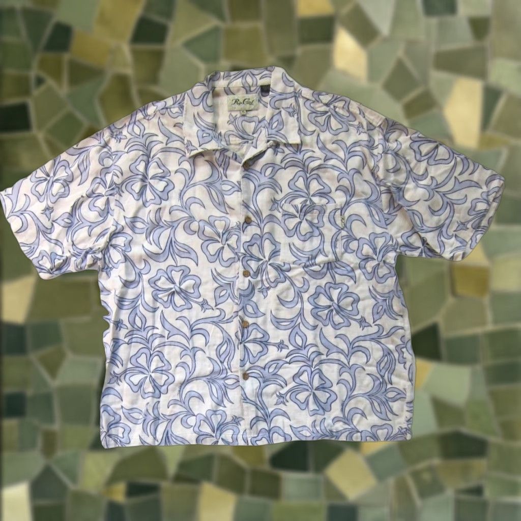 Rip Curl Vintage Rip Curl Short Sleeve Shirt XL Blue White Floral Hawaiian 100% Cotton Men Shirt XL Size US XL / EU 56 / 4 - 1 Thumbnail