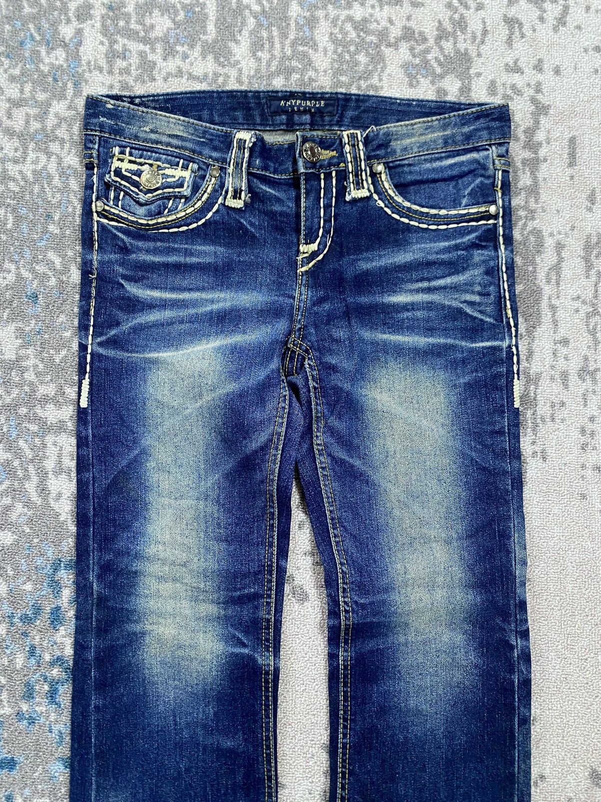 Japanese Brand Japanes Anypurple washed denim jeans Size US 31 - 3 Thumbnail