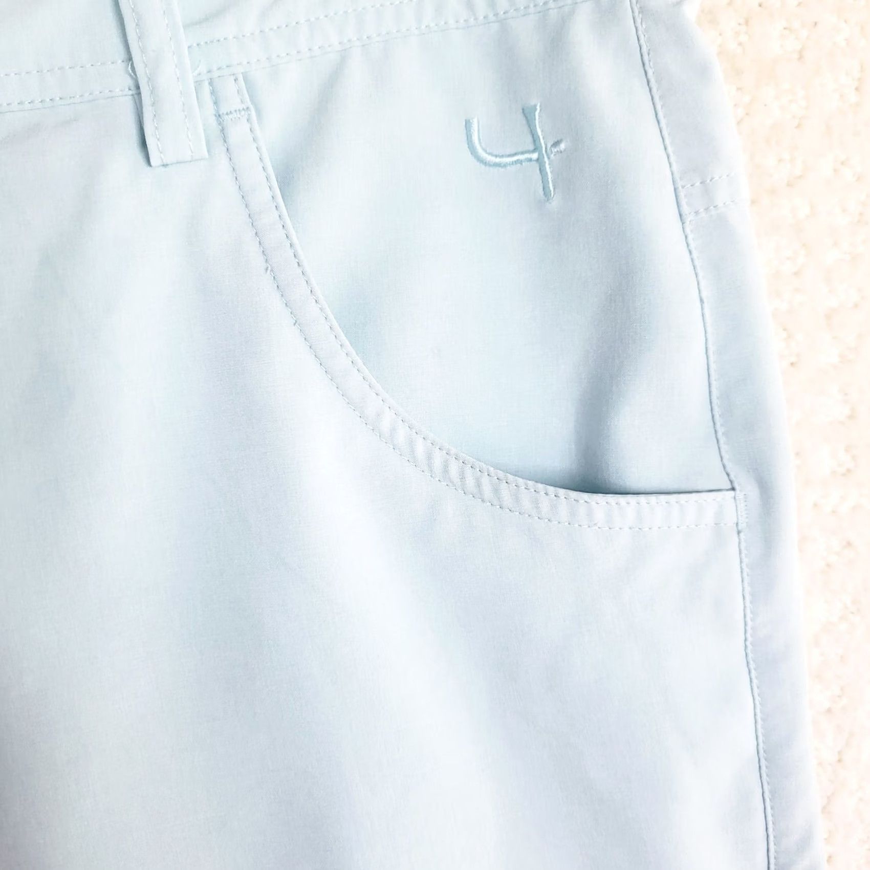 Vintage Short Par 4 Shorts Men 34 Light Blue 10" Inseam Golf Performance Stretch Chino Athletic Flat Front Mid Rise Size US 34 / EU 50 - 5 Thumbnail