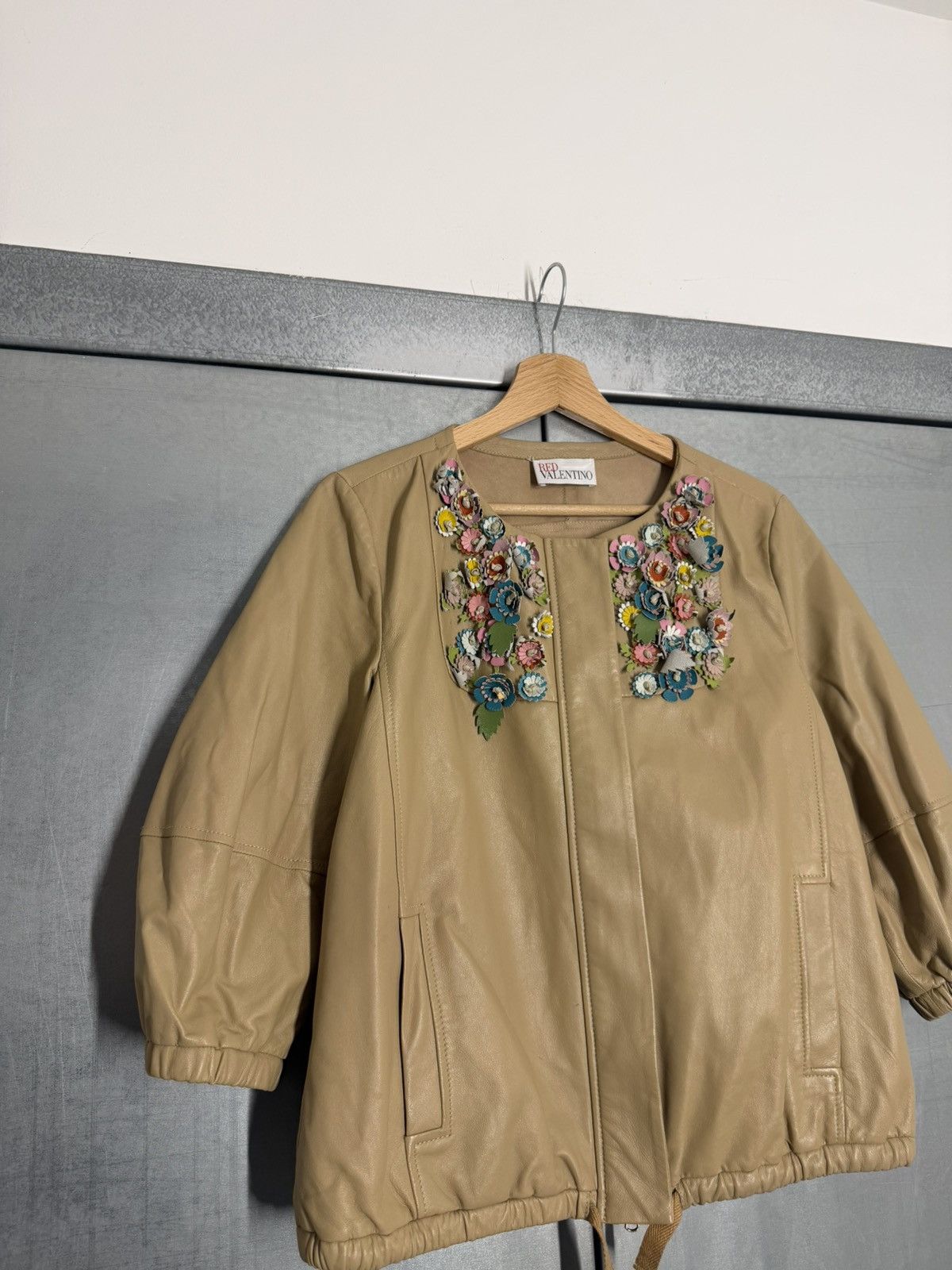 RED Valentino Red Valentino Leather Floral Abstract Jacket Size S / US 4 / IT 40 - 2 Thumbnail