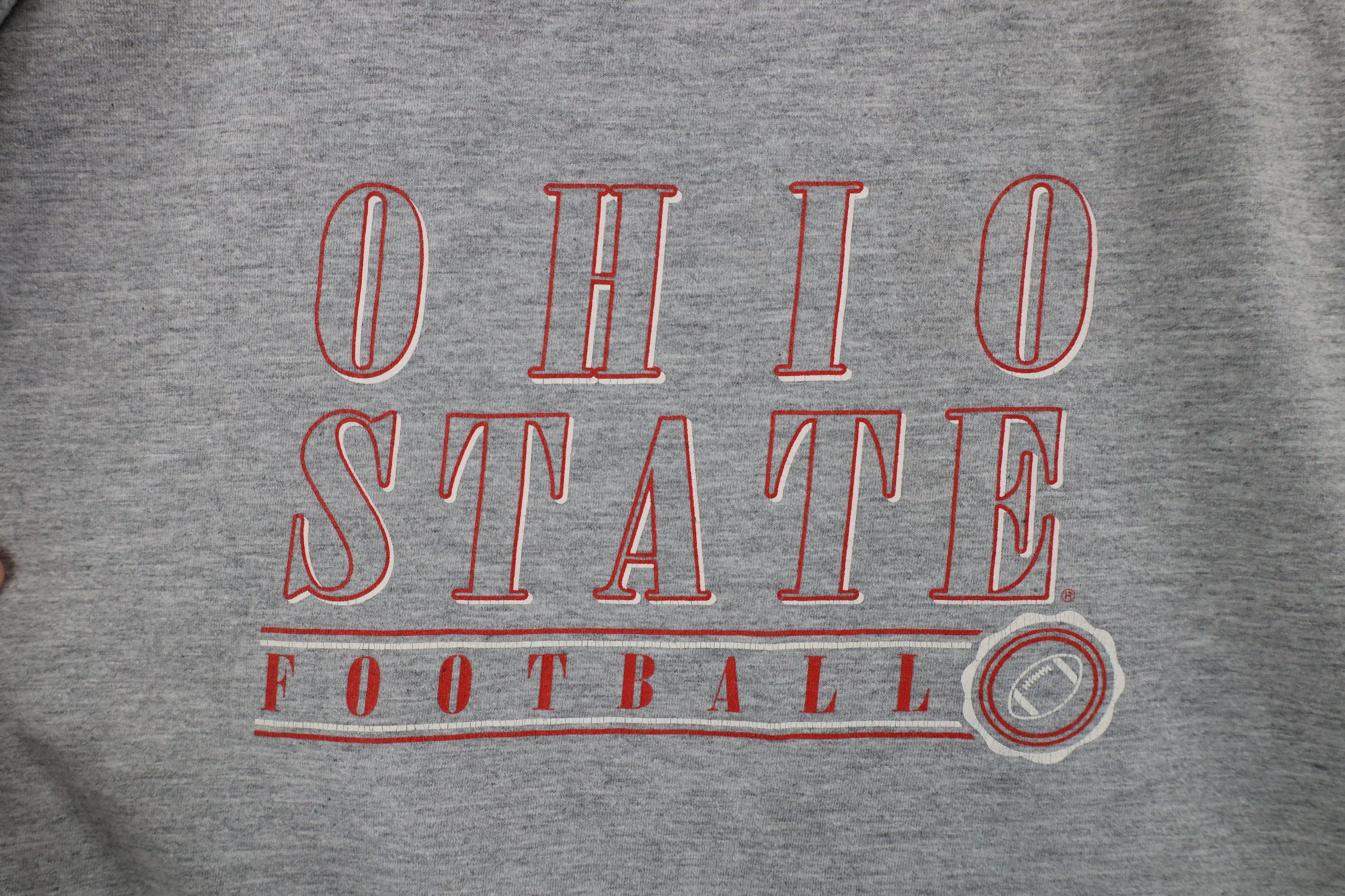 Vintage Vintage 90s Ohio State University Football T-Shirt Gray Size US L / EU 52-54 / 3 - 4 Thumbnail