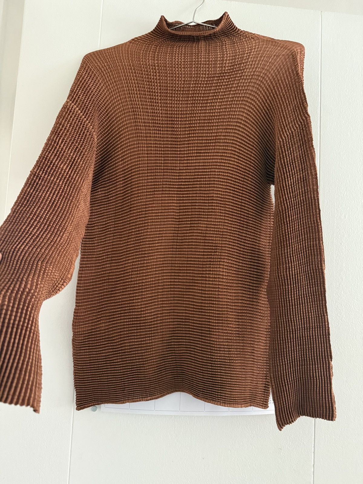 Issey Miyake ISSEY MIYAKE Pleated Copper Turtleneck Size L / US 10 / IT 46 - 5 Thumbnail