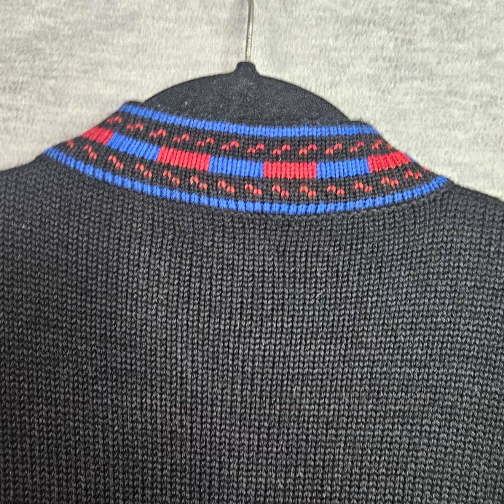 Yves Saint Laurent Yves Saint Laurent Cardigan Women's Black Knit Size M Vintage Blue Trim Wool Crew Neck Cardigan Womens Regular Modern Pattern Solid Vintage Yes Size M / US 6-8 / IT 42-44 - 6 Thumbnail