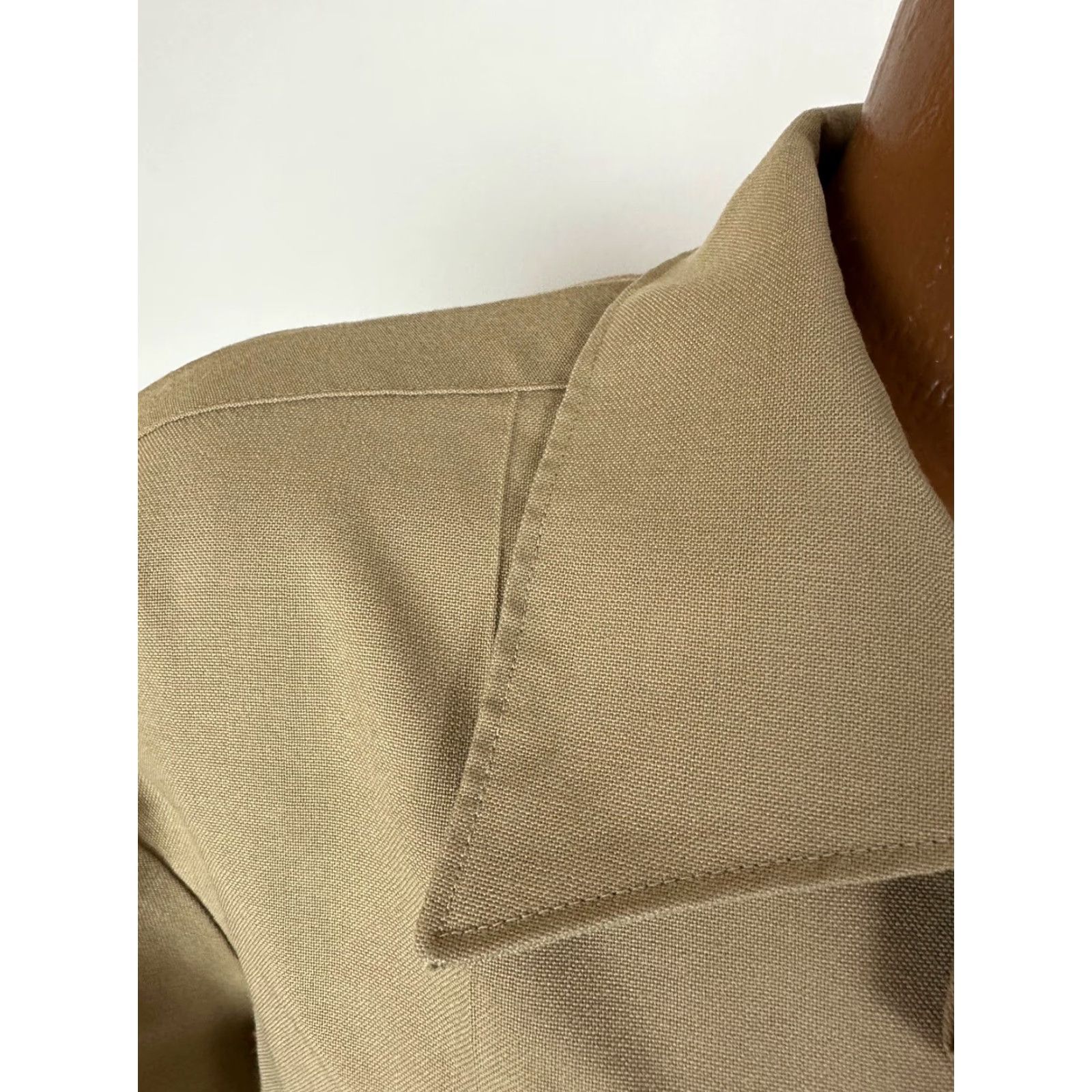 Vintage US Navy Flying Cross Shirt Men Large Khaki Wool Blend Short Sleeve Union Made Size US L / EU 52-54 / 3 - 3 Thumbnail