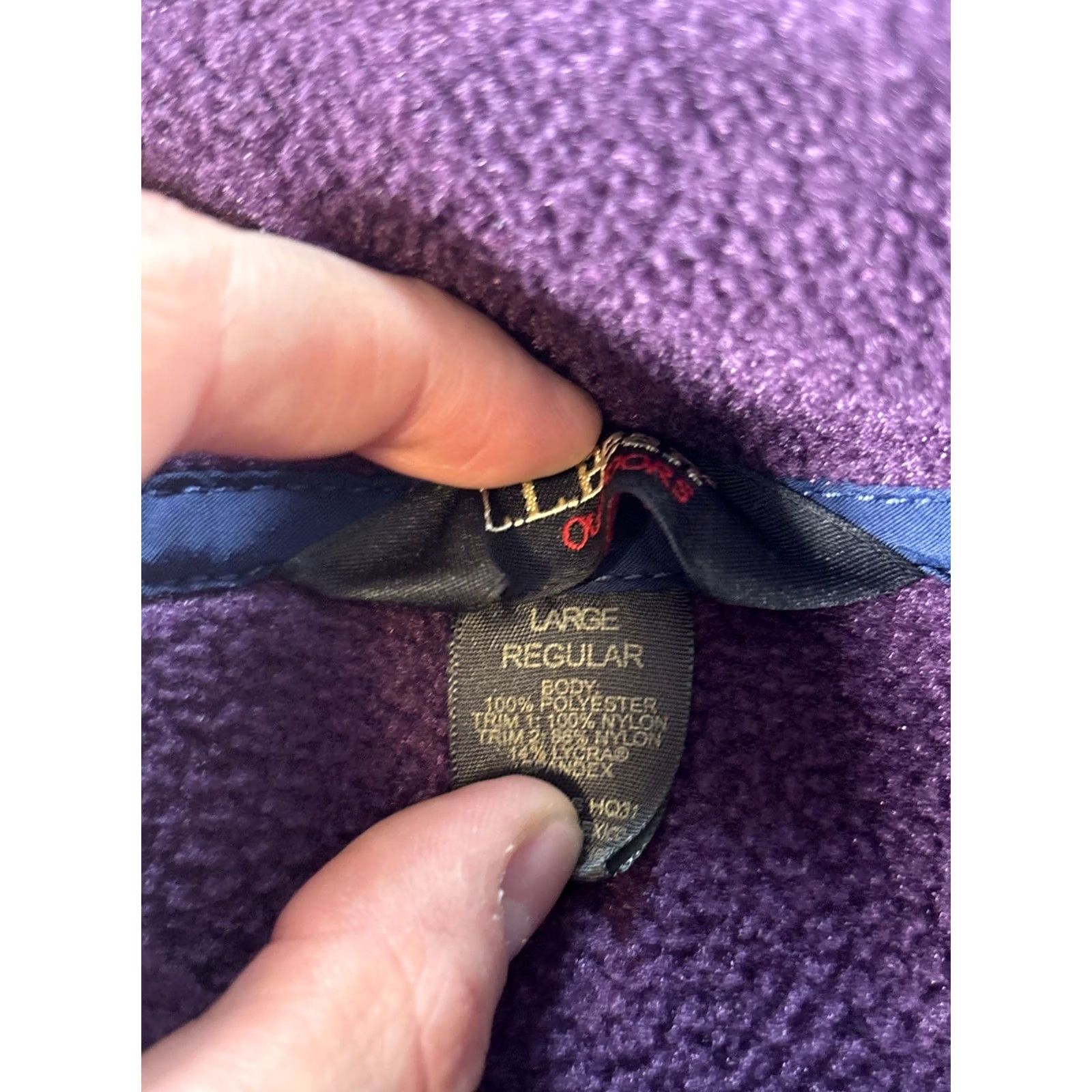 Vintage VINTAGE L.L.Bean Fleece Jacket Womens Large Purple 1/4 Zip EUC Size L / US 10 / IT 46 - 4 Thumbnail