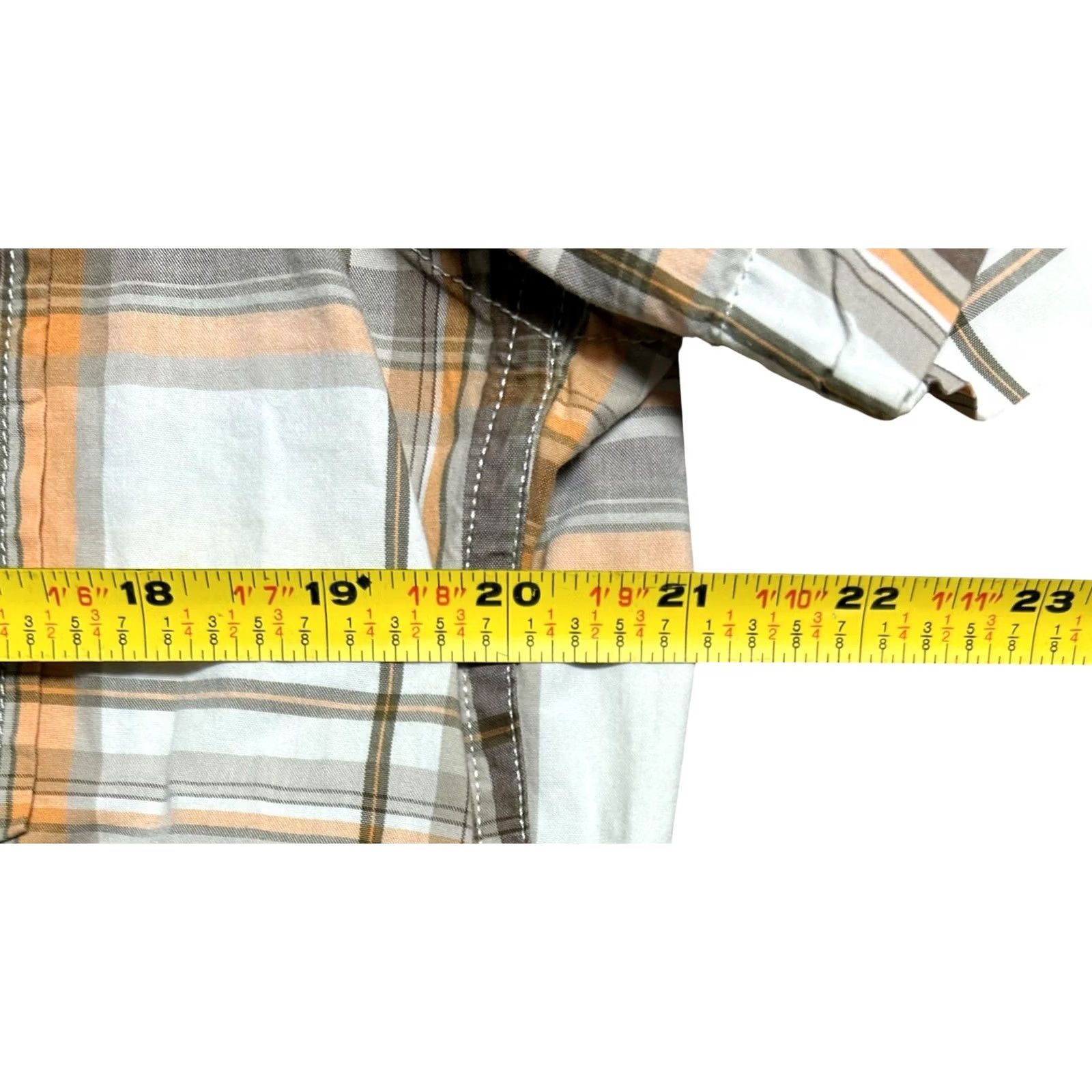 Lucky Brand VINTAGE Lucky Brand Pearl Snap Brown Plaid Shirt Mens Large Brown Plaid Short Sleeve Size US L / EU 52-54 / 3 - 7 Thumbnail