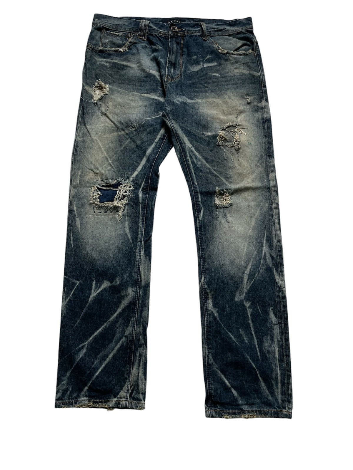 Japanese Brand × Vintage Vintage Japanese Brand Akoo Distressed Jeans Size US 36 / EU 52 - 1 Thumbnail
