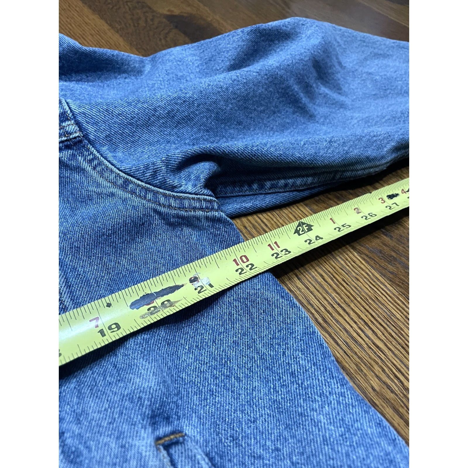 Old Navy VINTAGE Old Navy Jeans Jacket Coat Denim Blue Trucker Light Wash Mens L Adult Jacket Coat Size US 33 - 3 Thumbnail