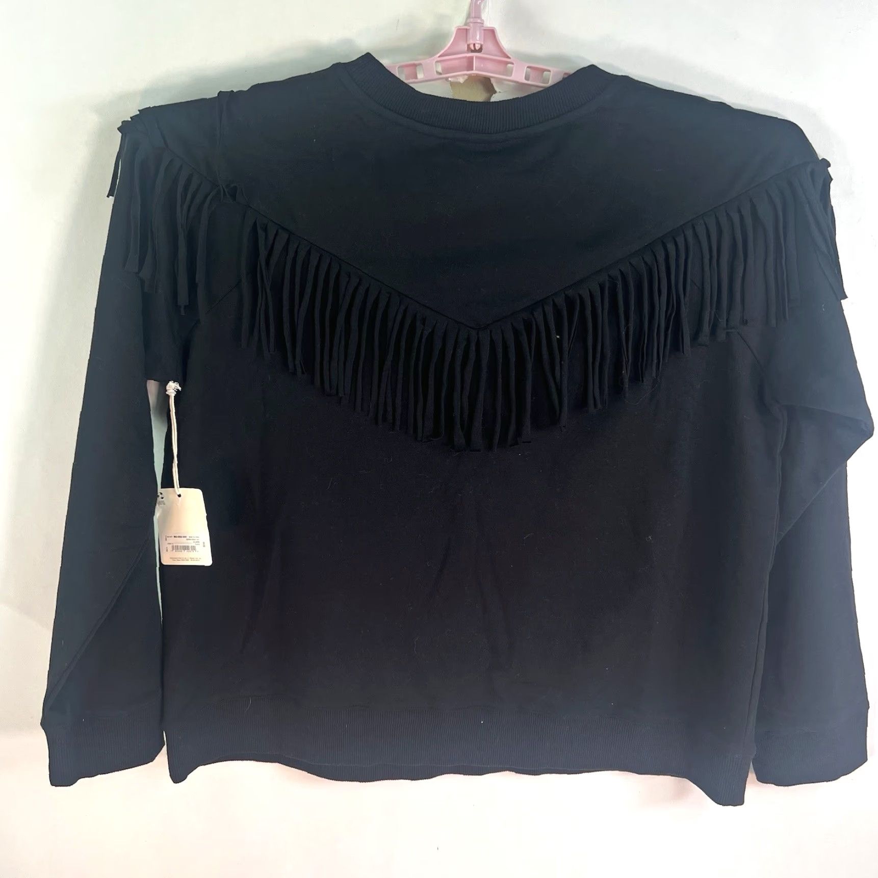 Vintage a.n.a. Fringe Western Long Sleeve Top Womens XL White Knit Cotton Blend Pullover Fringe 90s Western Style Womens Size XL Size XL / US 12-14 / IT 48-50 - 7 Thumbnail