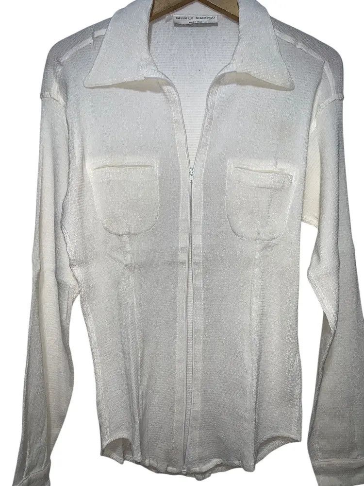 Calugi e Gianelli Vintage Calugi e giannelli pleats wrinkle zip shirt Size US M / EU 48-50 / 2 - 2 Thumbnail