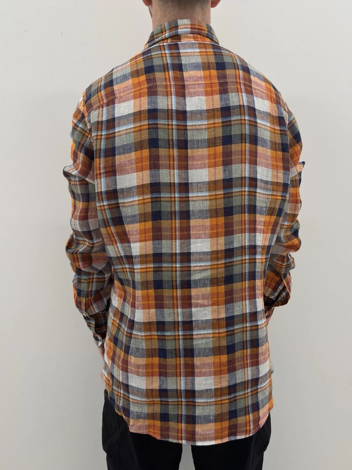 Strenstroms Stenströms Stenstroms Linen Plaid Checked Shirt Mens Buttons Size US L / EU 52-54 / 3 - 2 Thumbnail