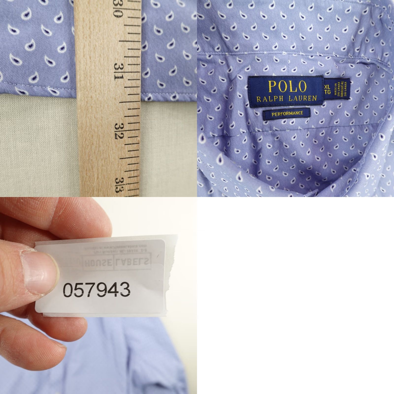 Polo Ralph Lauren VINTAGE Polo Ralph Lauren Shirt Mens XL Blue Paisley Long Sleeve Button Up Business Casual Formal Preppy Lightweight Stretch Size US XL / EU 56 / 4 - 8 Thumbnail