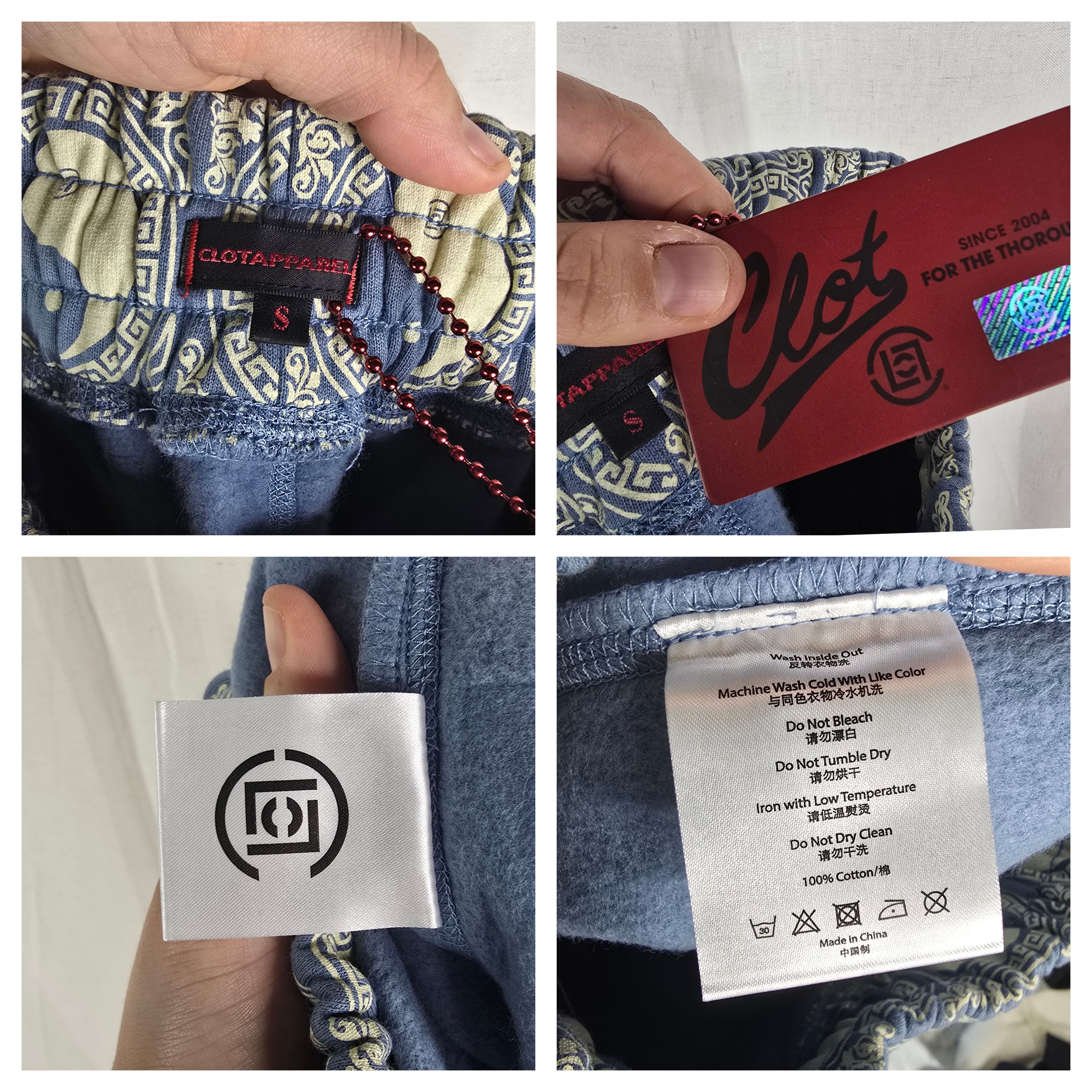 CLOT × Japanese Brand Clot Mens Small Blue Ying Yang Tai-chi Japanese Sweatpants Size US 30 / EU 46 - 8 Thumbnail