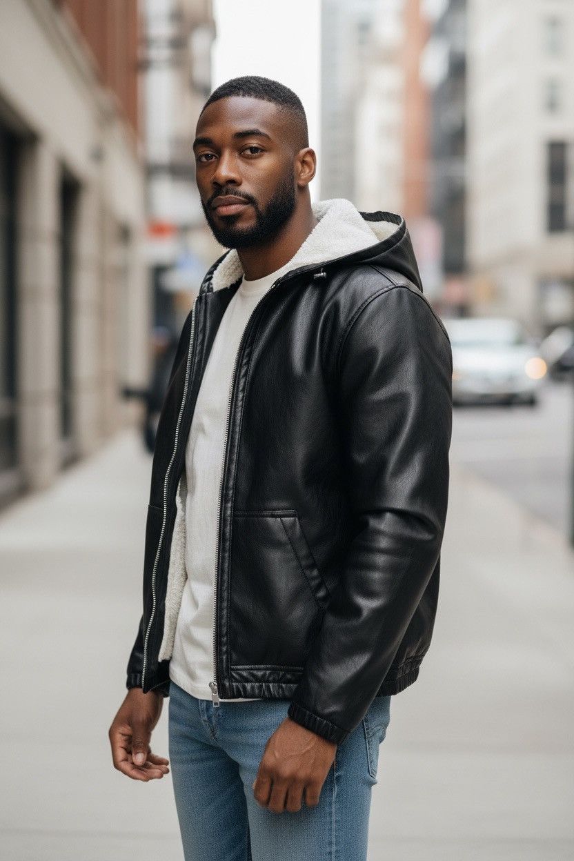 H&M Mens H&M mens leather jacket Size US S / EU 44-46 / 1 - 2 Thumbnail