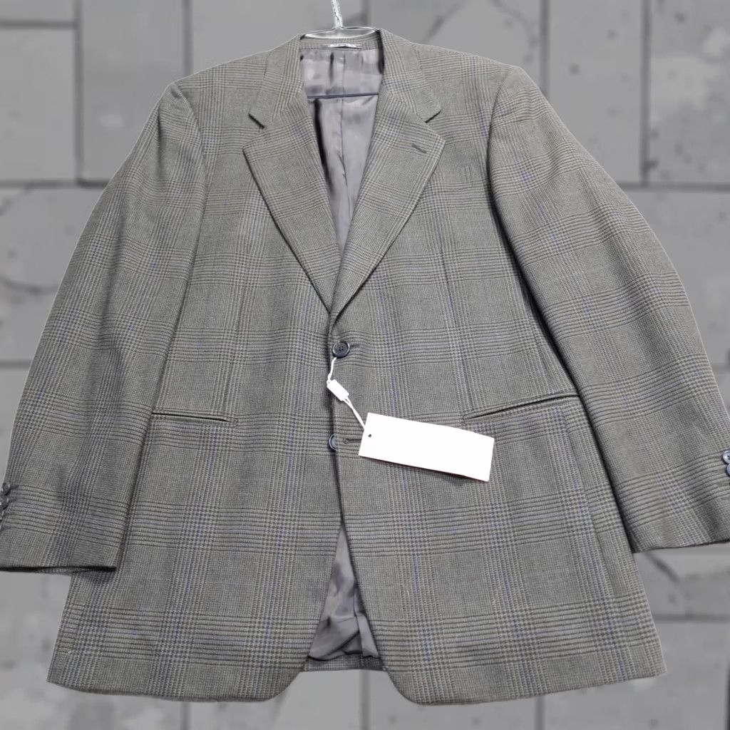 Gianfranco Ferre Gianfranco Ferre Sport Coat Blazer Wool Brown Guncheck Plaid 44 Regular Men Notch Lapel Two-Button Front Long New Size 44R - 1 Thumbnail