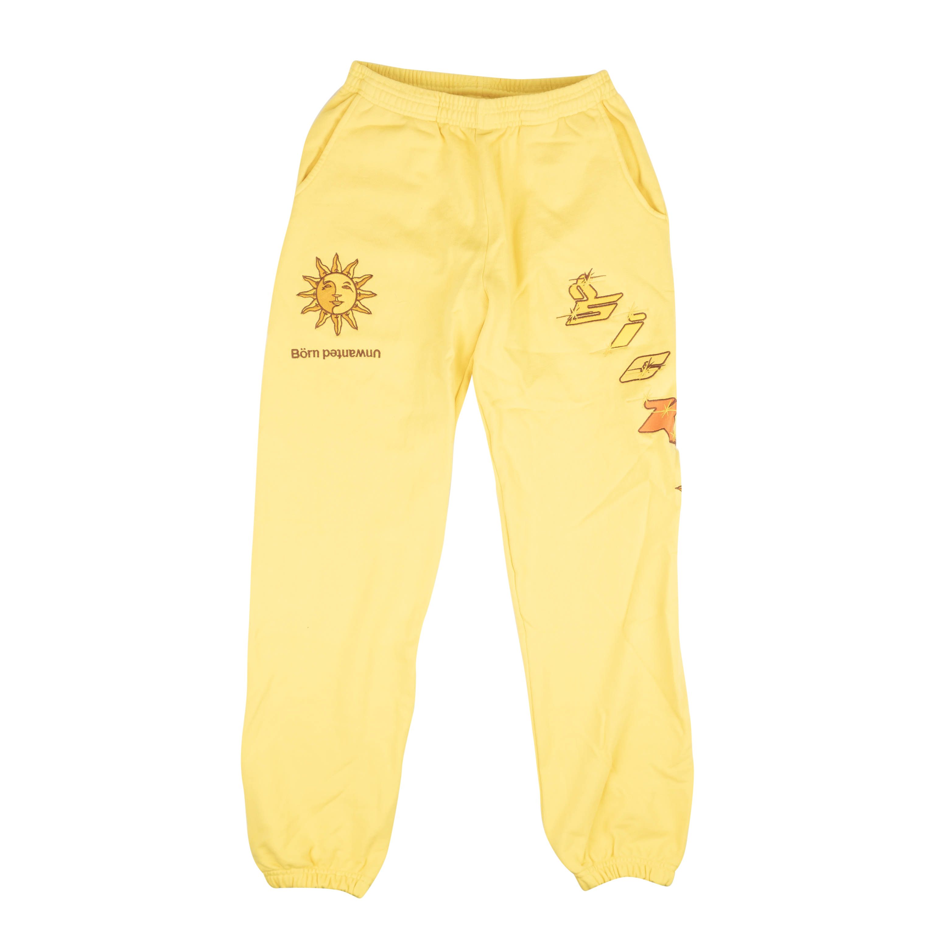 image of Yellow Luke.wav Embroidered Sweatpants Size S, Men's