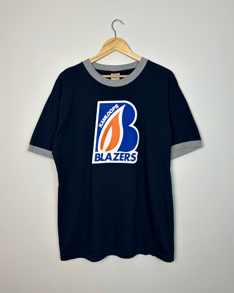 Vintage Vintage Kamloops Blazers WHL Ringer T-Shirt - Size Large Size US L / EU 52-54 / 3 - 3 Thumbnail
