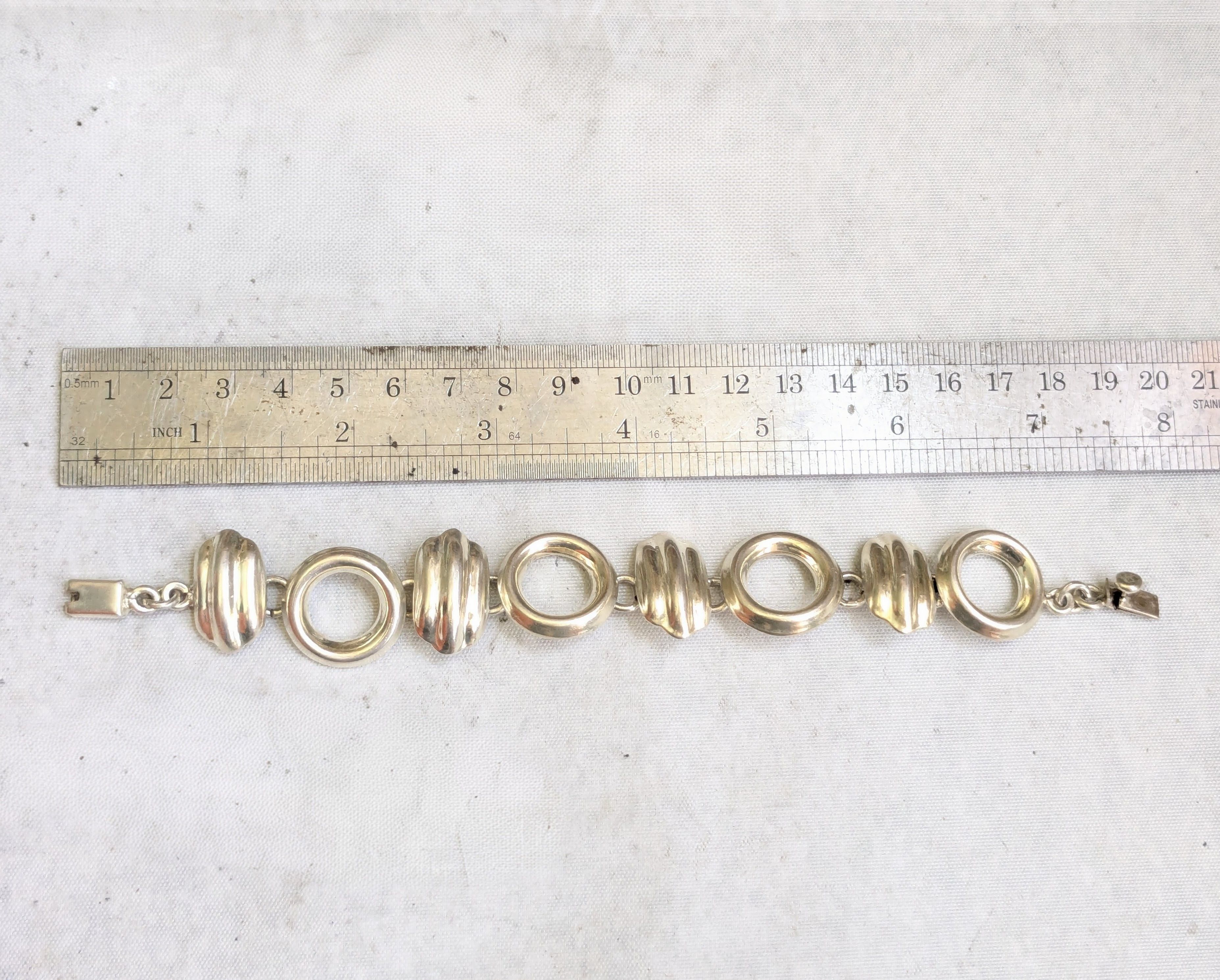 Vintage Vintage Sterling Silver Bracelet Taxco 6.75" Hollow Mexico Size ONE SIZE - 19 Thumbnail