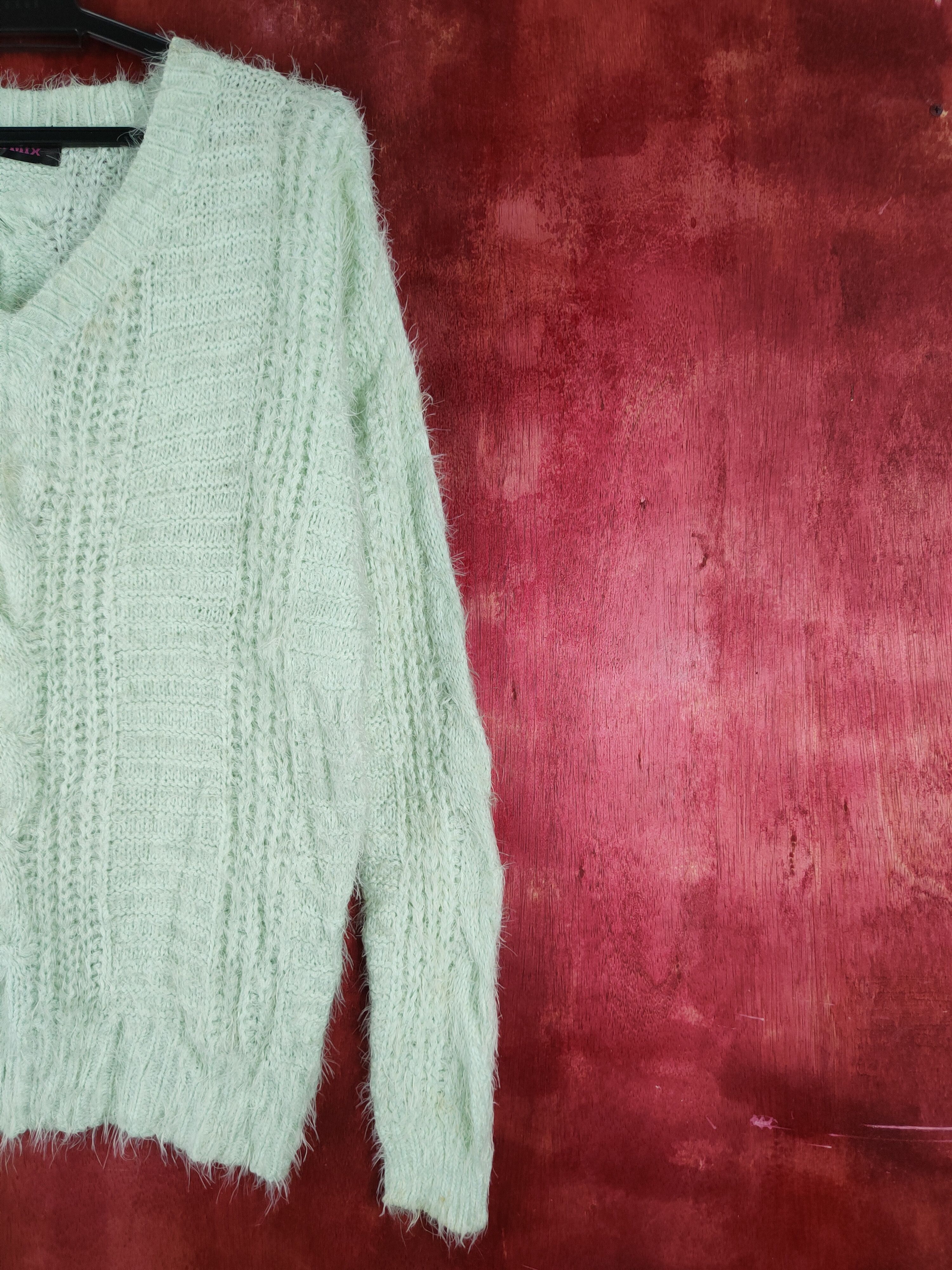 Japanese Brand × Vintage COOL DESIGN Pink Mix Mint Green Fur Mohair Knitwear Size L / US 10 / IT 46 - 5 Thumbnail