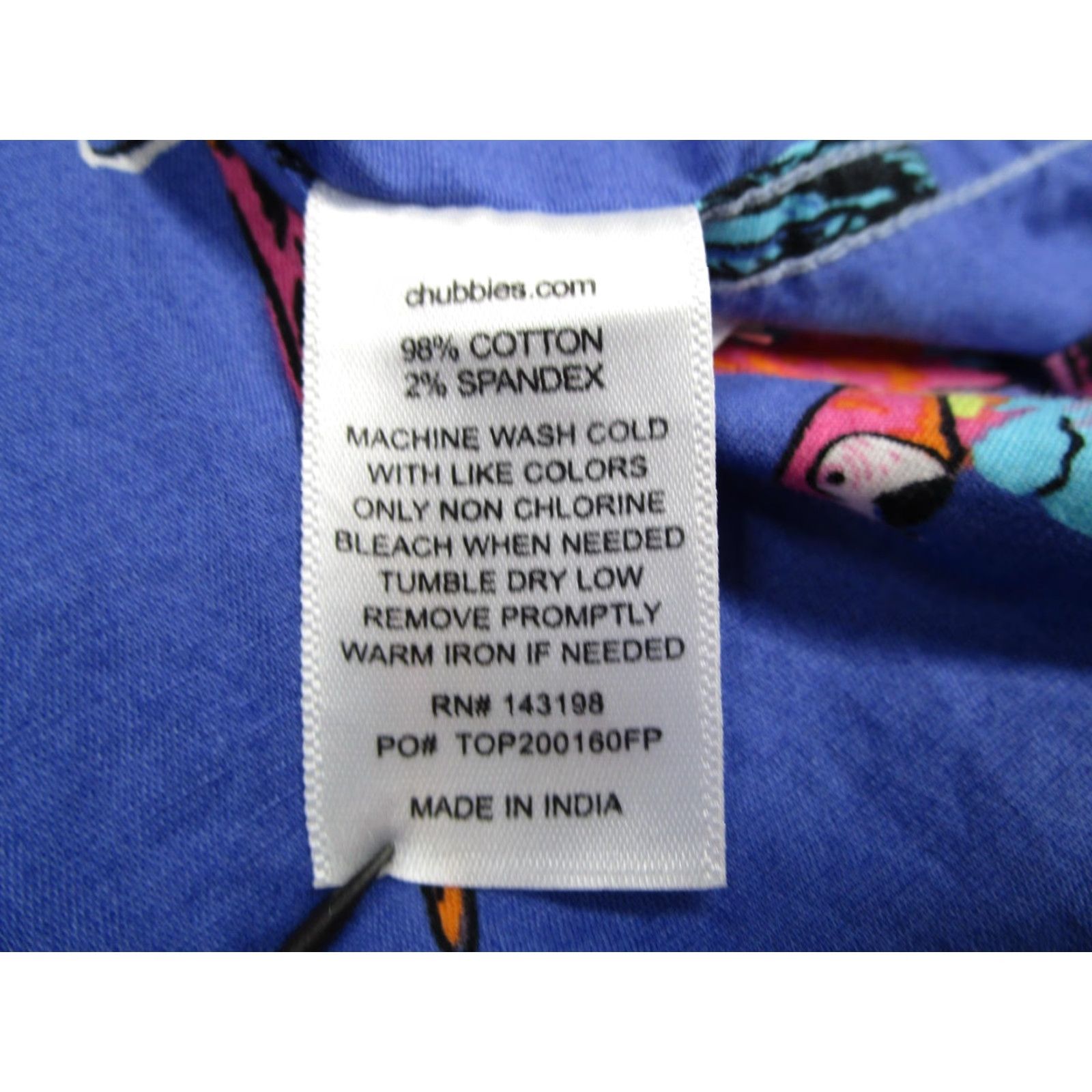 Chubbies Chubbies Shirt Mens Large Blue Parrot Print Short Sleeve Button-Down Reverse Print Tropical Size US L / EU 52-54 / 3 - 5 Thumbnail