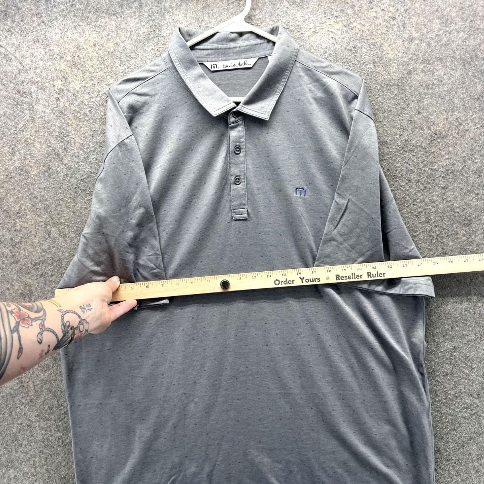 TravisMathew Travis Mathew Polo Shirt Mens 2XL Gray Micro Dot Golf Performance Casual Polo Shirt Mens 2XL Gray Micro Dot Golf Casual Size US XXL / EU 58 / 5 - 5 Thumbnail