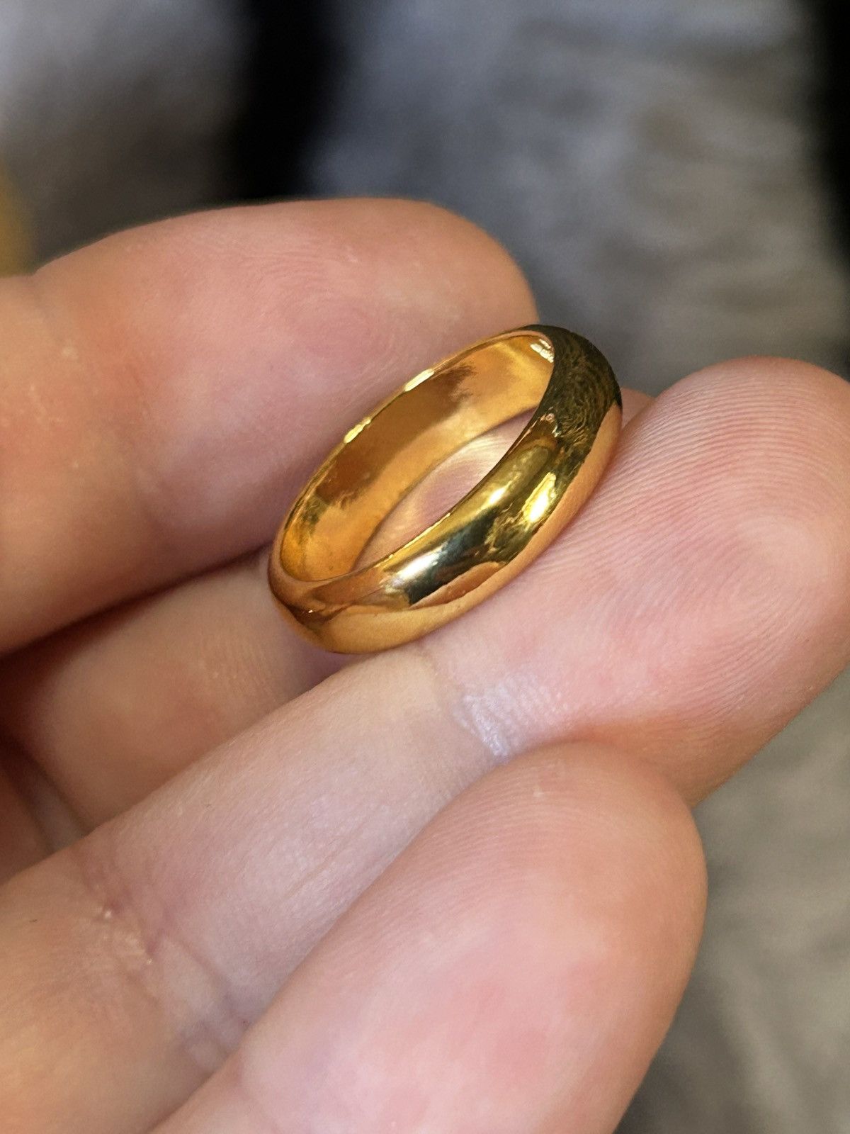 Jewelry Shiny 18kt gold plated 4mm stainless steel comfort ring 6 Size ONE SIZE - 6 Thumbnail