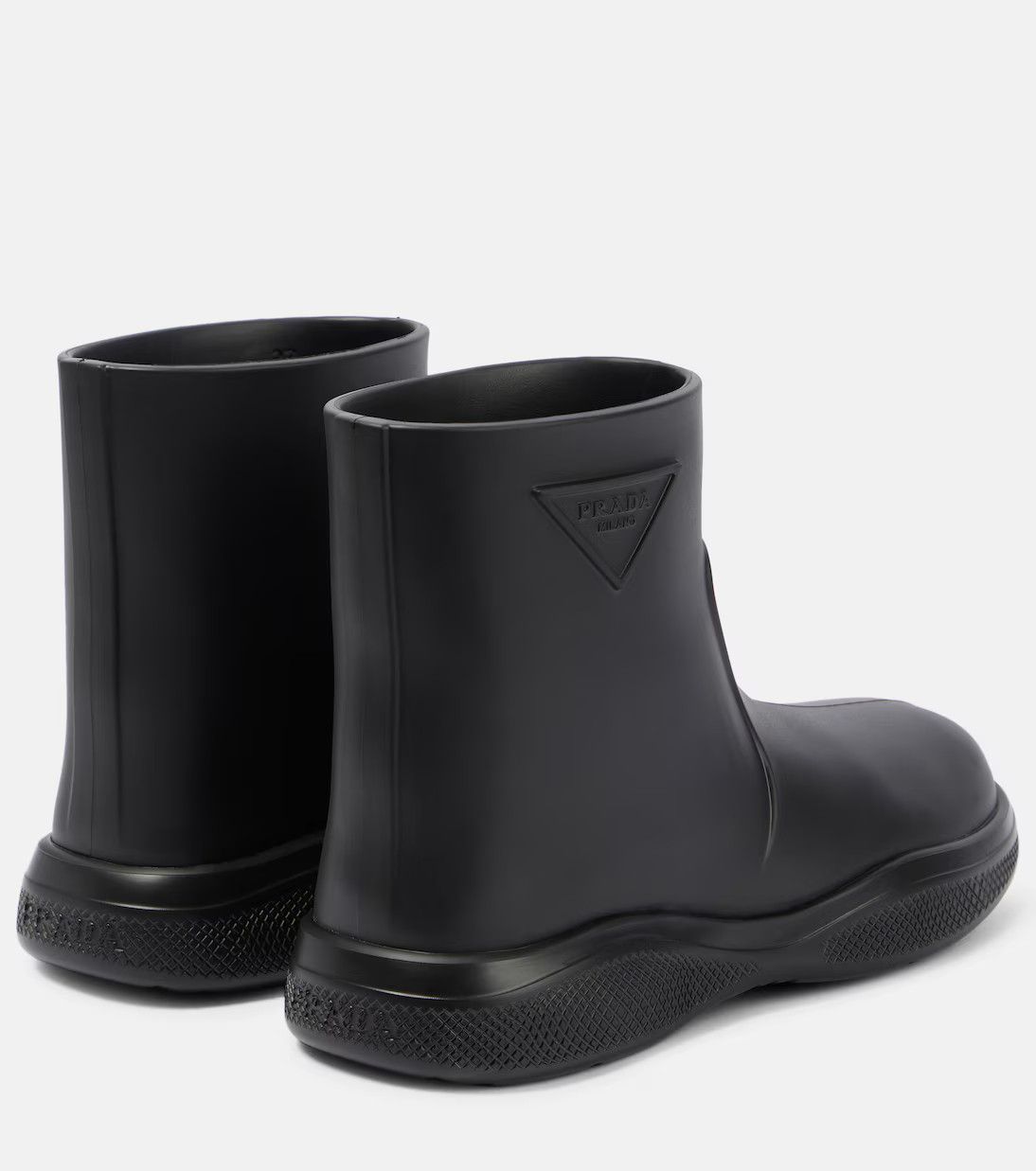 Prada o1B3y1r0226 Rubber Ankle Boots in Black Size US 10 / IT 40 - 3 Thumbnail