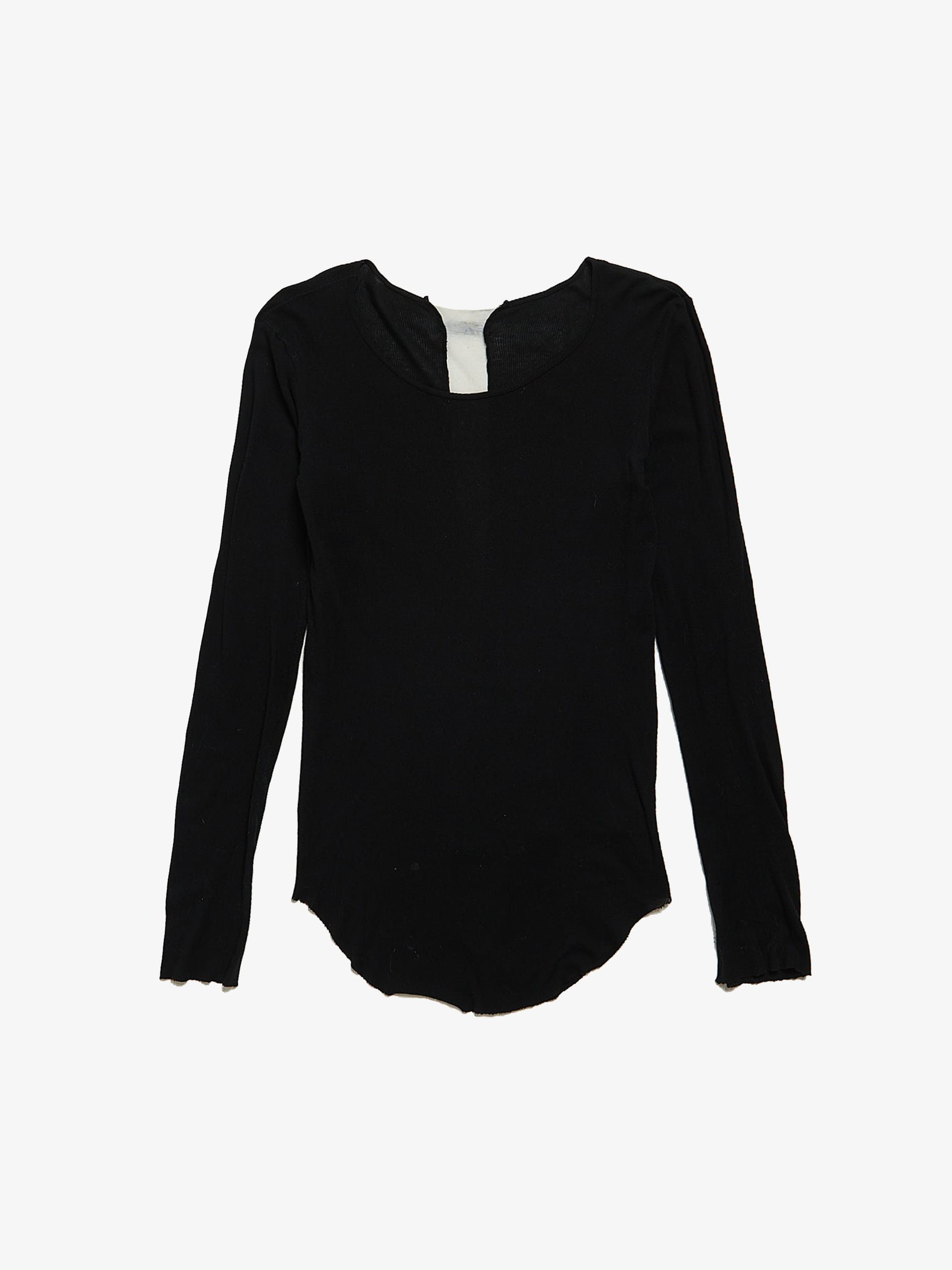 Black White Stripe Detailed Cotton Longsleeve
