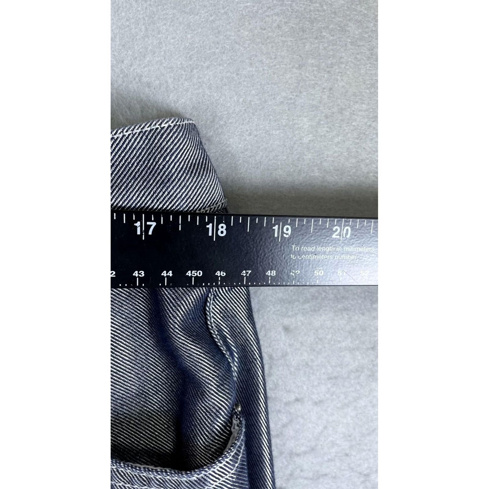Vintage Zana Di Jeans Womens Silver Straight Leg High Rise Metallic Denim 18 36x29 Size 40" / US 18 - 6 Thumbnail