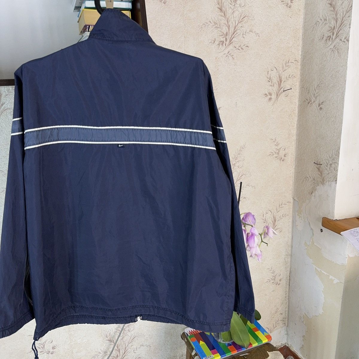 Nike × Vintage Vintage Nike Track Jacket 90s Blue Swoosh Zip Up Nylon Sz M Size US M / EU 48-50 / 2 - 17 Thumbnail