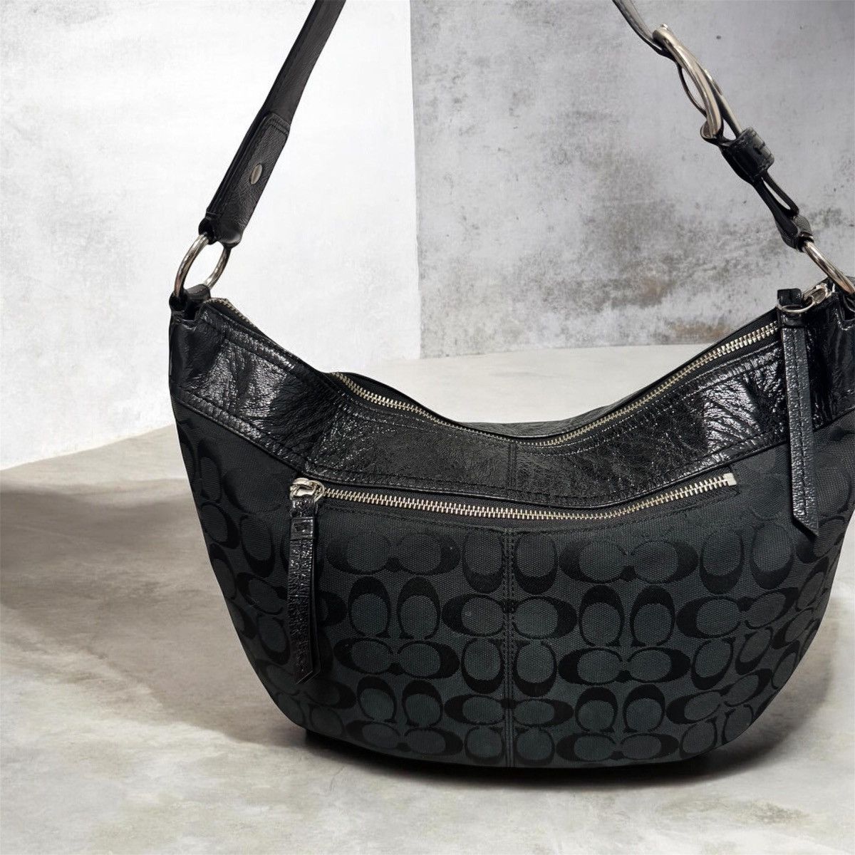 Coach Coach Signature Black Jacquard Canvas Handbag and Wallet Size ONE SIZE - 2 Thumbnail